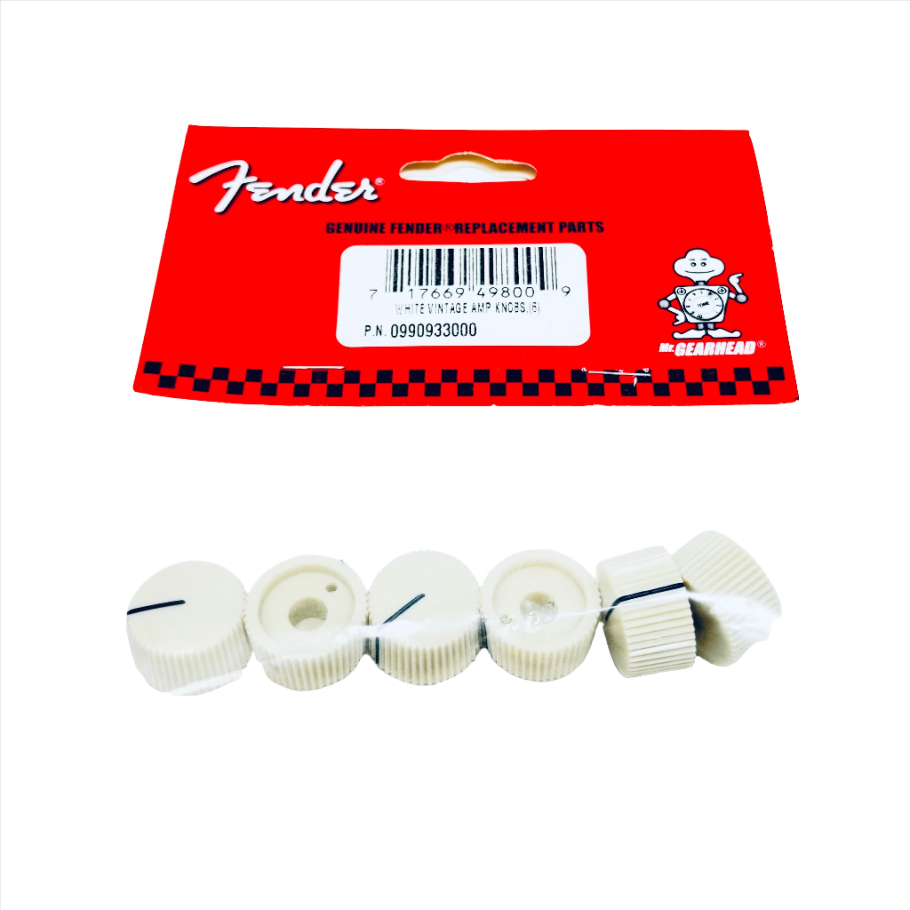 Authentic Fender White Vintage Barrel Knobs, authentic fender replacement parts, ruby parts