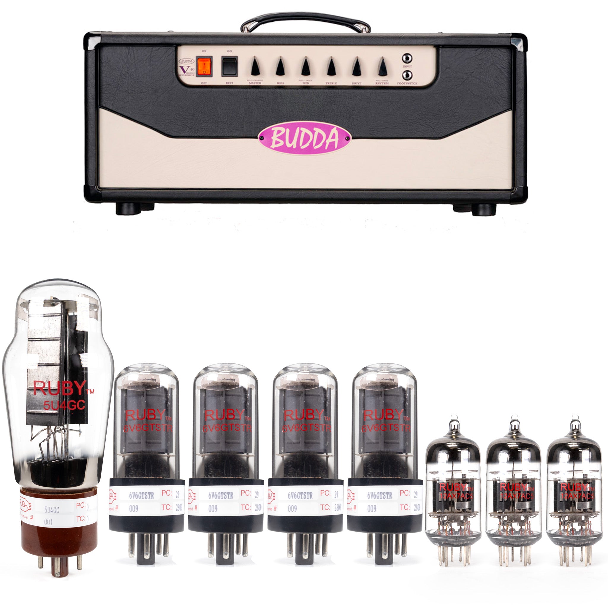 Budda Superdrive Series II V40 Tube Kit with RUBY Tubes - High Quality Replacement Kit