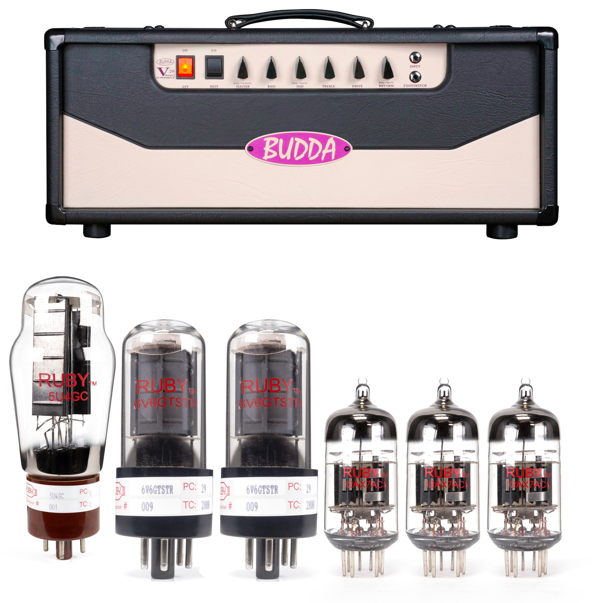 Budda Superdrive Series II V20 Tube Kit with RUBY Tubes - High Quality Replacement Kit