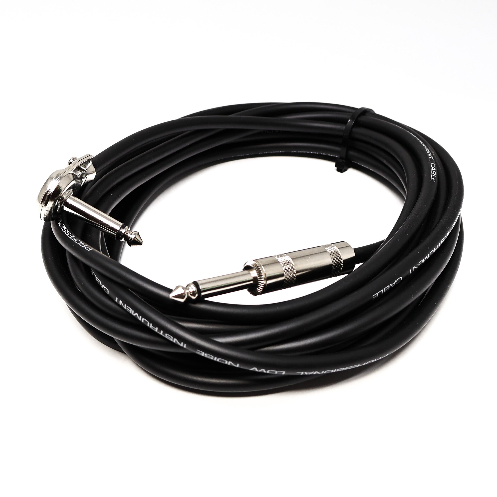 Professional Instrument Cable W/ Two Male Jacks, One Of Which Is A Right Angle Connector Allowing For Flush Fitment On Your Instrument - 20ft