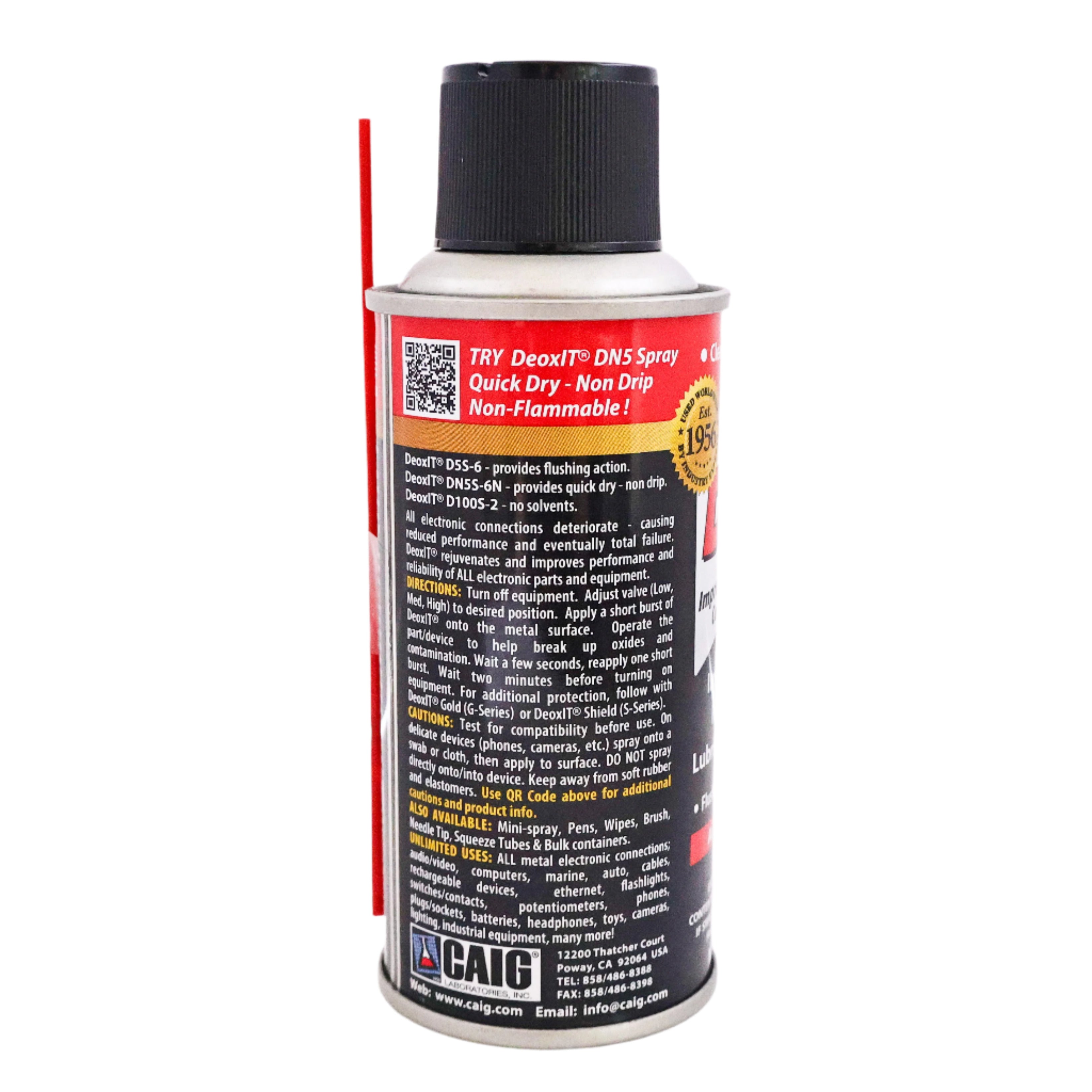 Caig D5S-6 DeoxIT Spray Contact Rejuvenator/Cleaner - 5oz