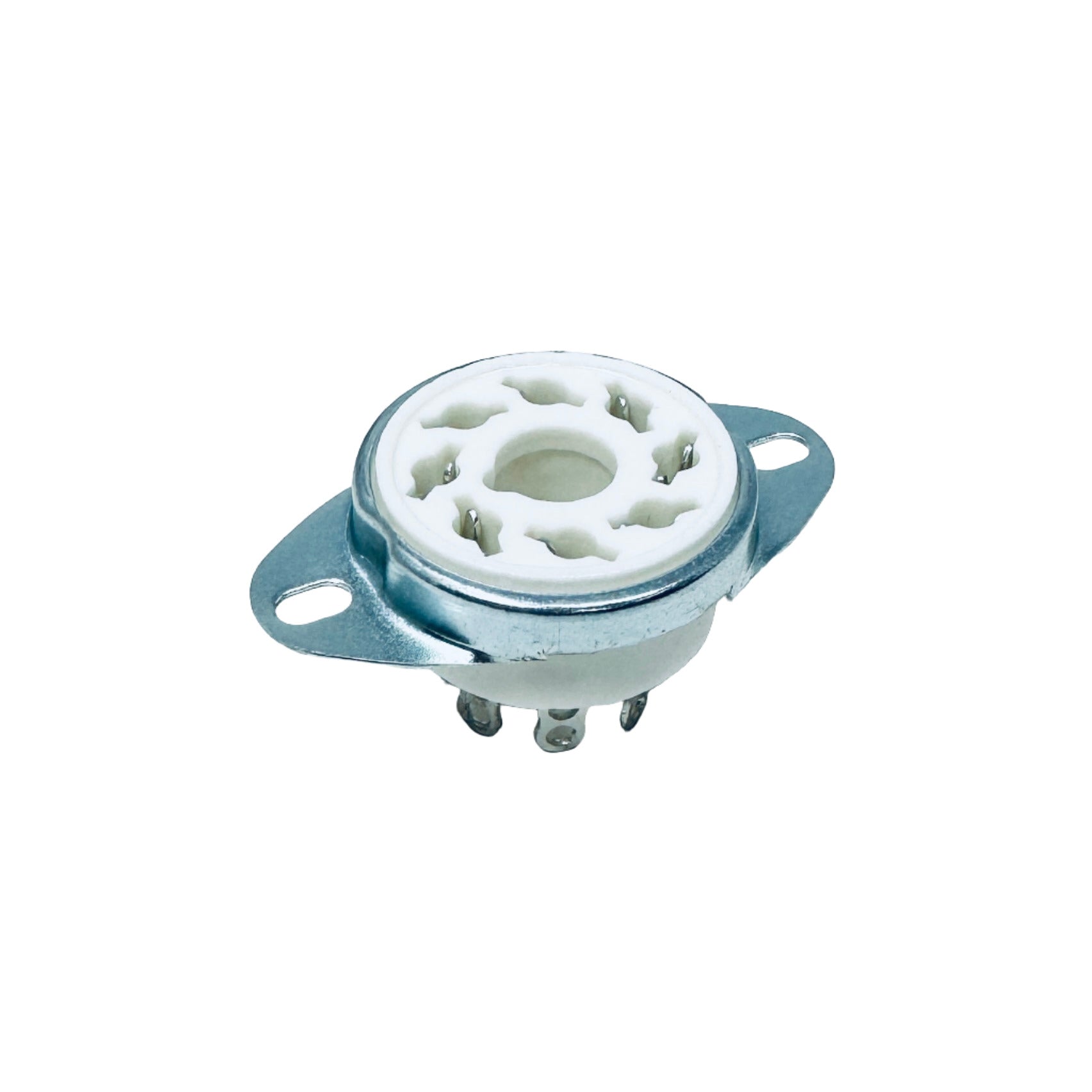 Ceramic 8 Pin Socket Chassis Mount - TUS8C3F, ruby tubes, ceramic 8-pin, socket, bracket