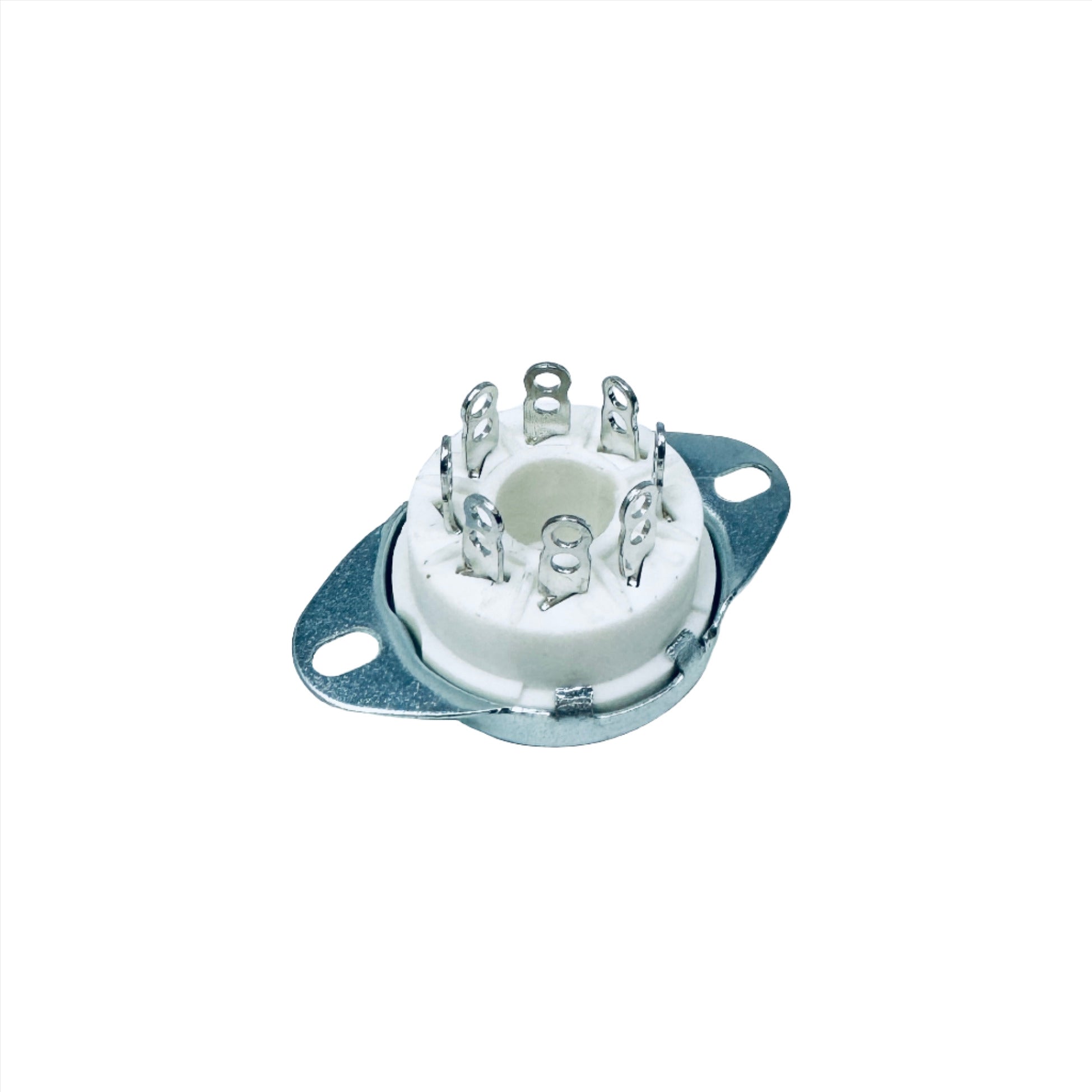 Ceramic 8 Pin Socket Chassis Mount - TUS8C3F, ruby tubes, ceramic 8-pin, socket, bracket
