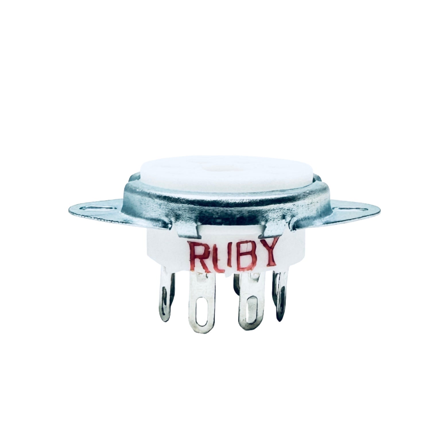 Ceramic 8 Pin Socket W/ Bracket, Ruby Tubes, Ceramic Socket, 8-pin, bracket mount