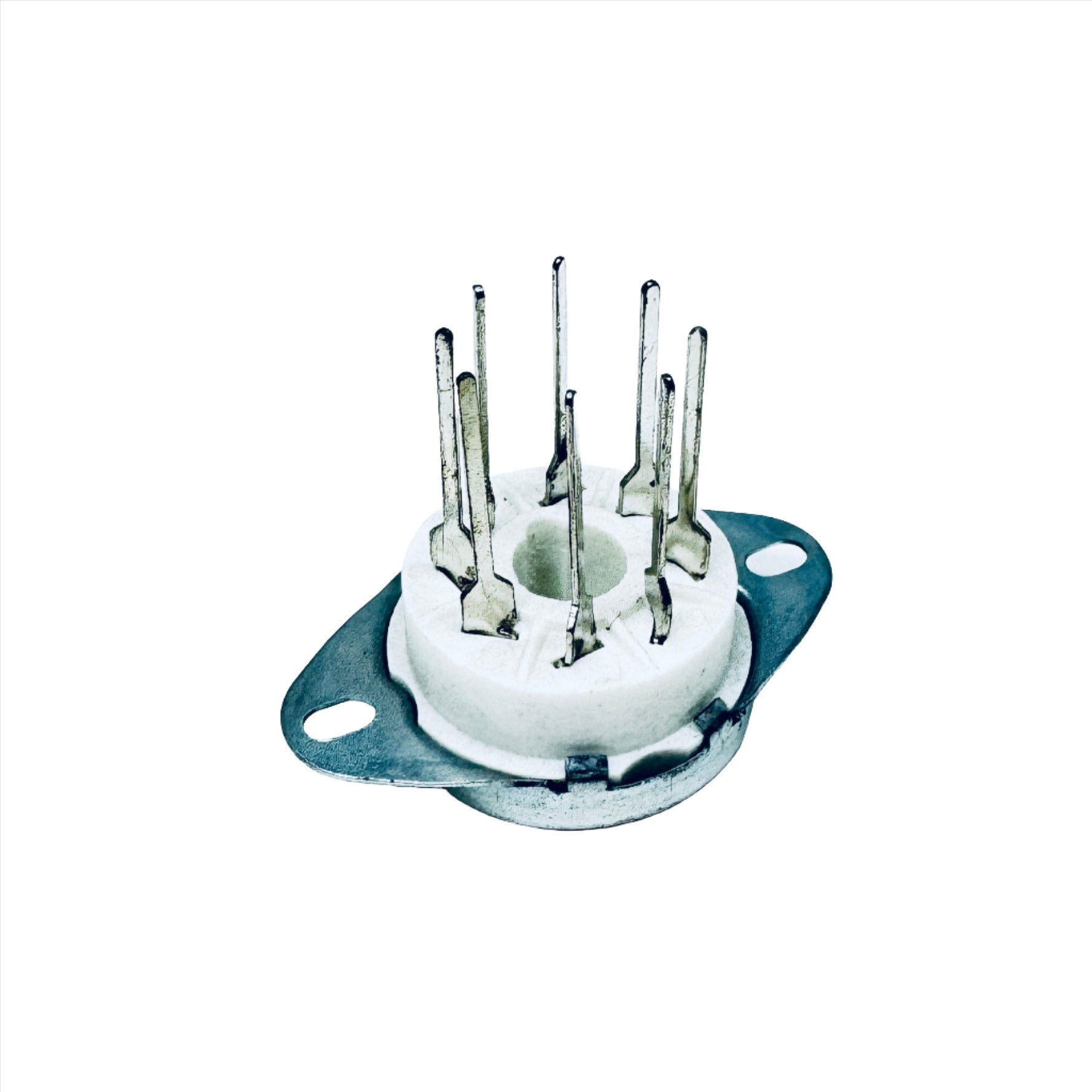 Ceramic 8 Pin Socket With Long Leads, older vintage socket for fenders, ruby tube sockets