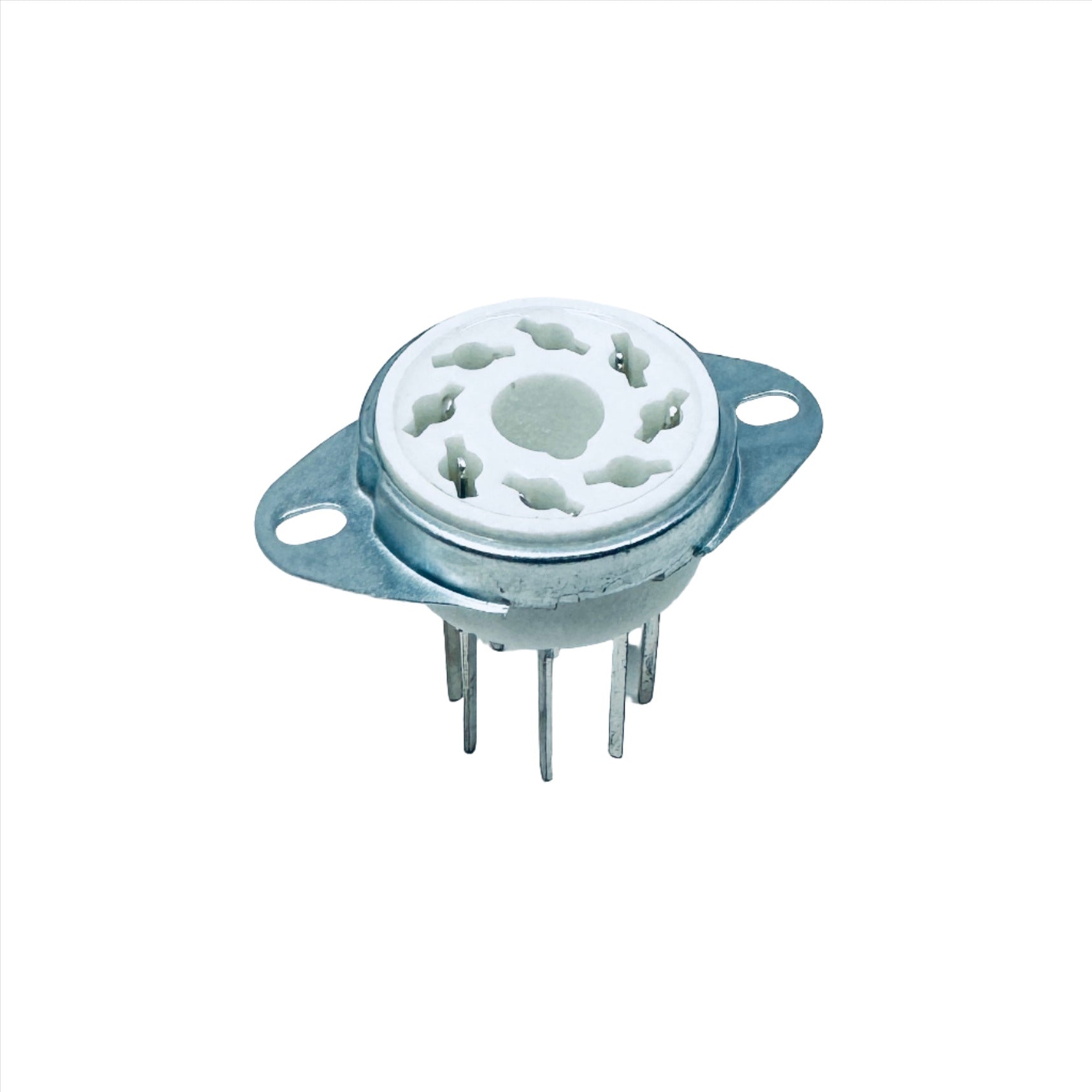 Ceramic 8 Pin Socket With Long Leads, older vintage socket for fenders, ruby tube sockets