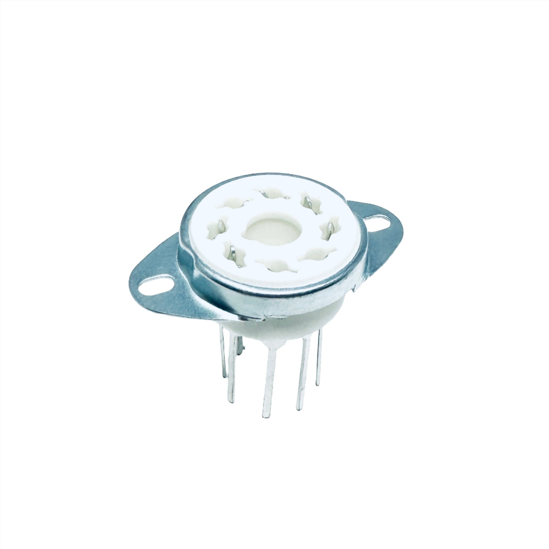 Ceramic 8 Pin Socket With Long PC Pins - TUS8C5F-BT, ruby sockets, ceramic socket with mount
