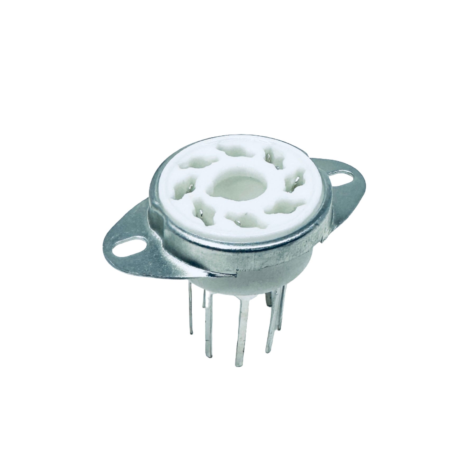 Ceramic 8 Pin Socket With Long PC Pins, ruby sockets, ceramic, 8-pin, old fender