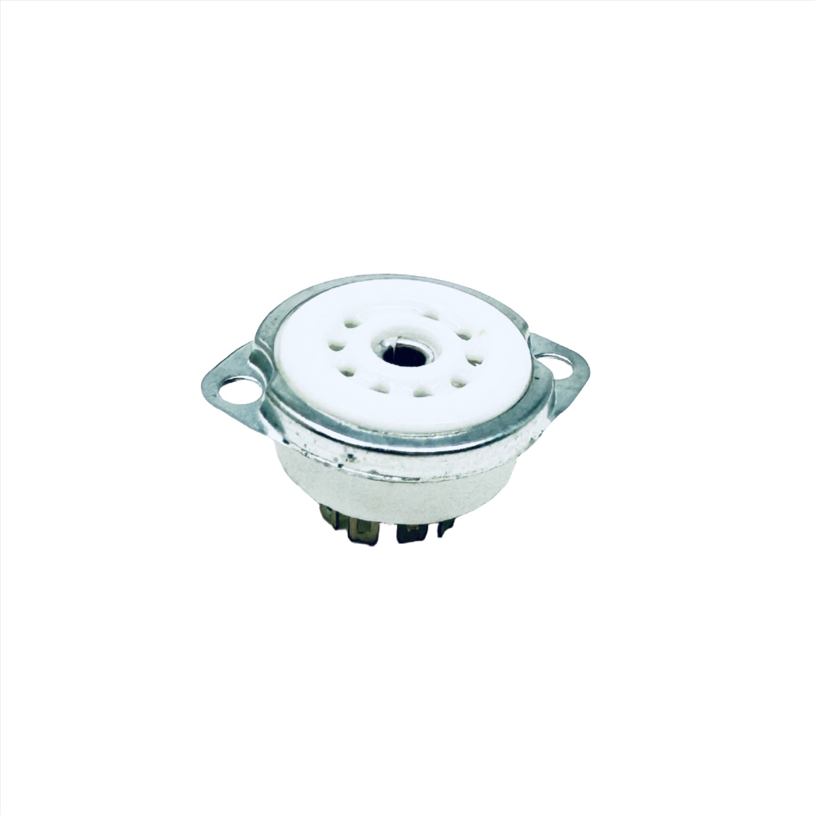 Ceramic 9 Pin Chassis Mount Socket W/ Bracket - TUS9C2, ceramic 9 pin socket, ruby sockets,