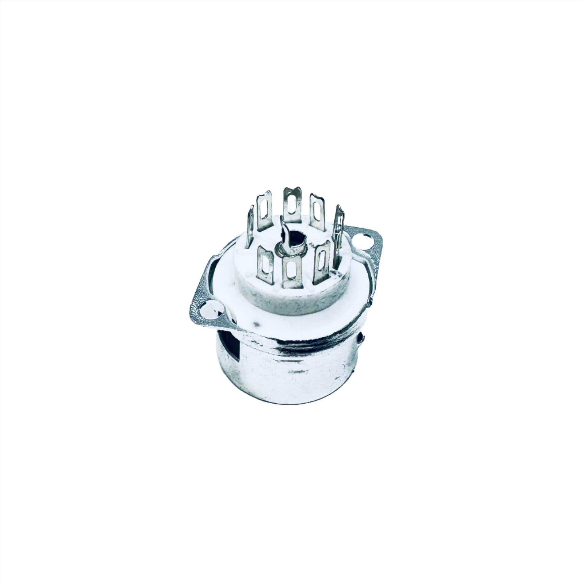 Ceramic 9 Pin Chassis Mount Socket W/ Bracket - TUS9C3, ruby socket, accepts shield,