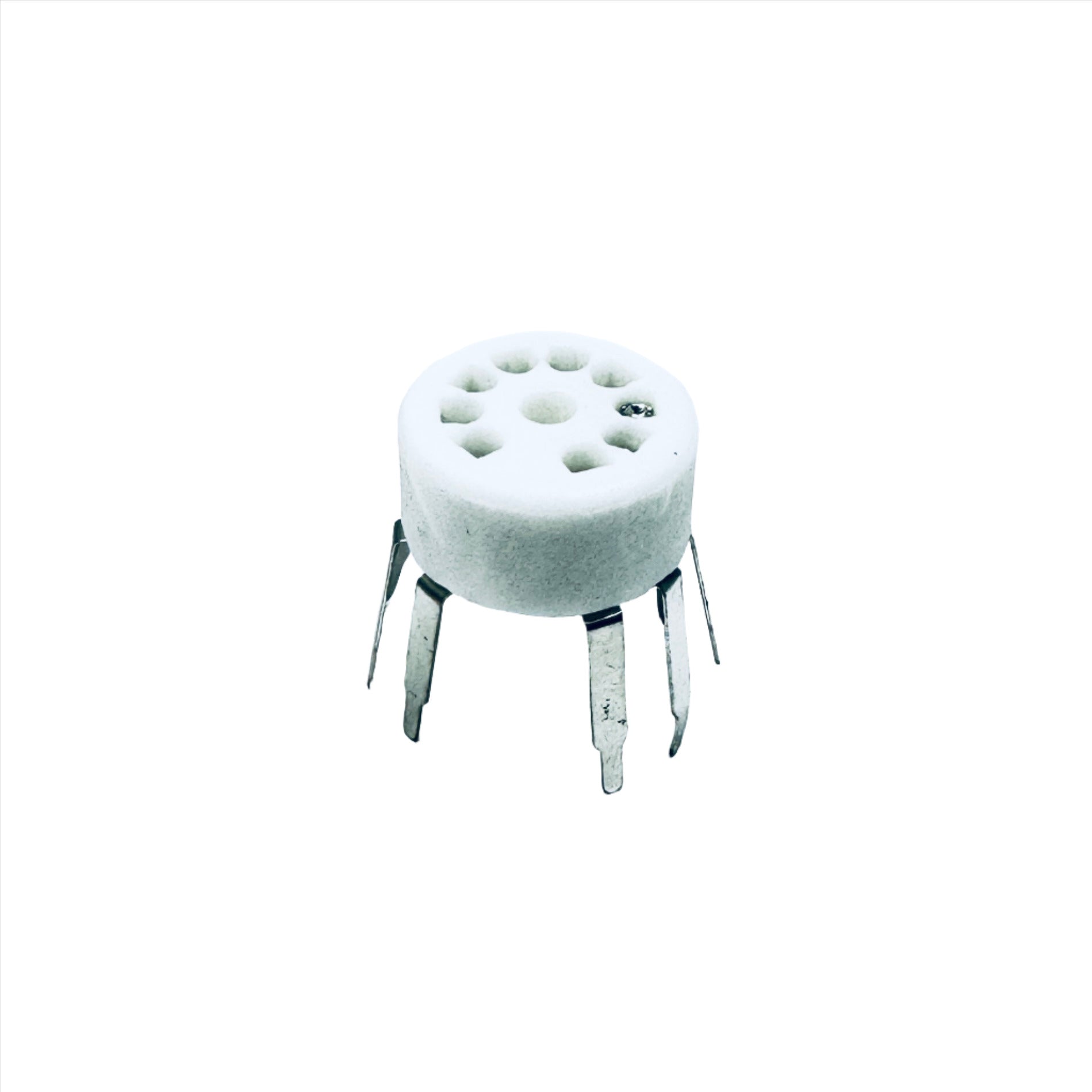 Ceramic 9 Pin Socket W/ Long Leads- TUS9PC15, ceramic socket, ruby sockets, long leads