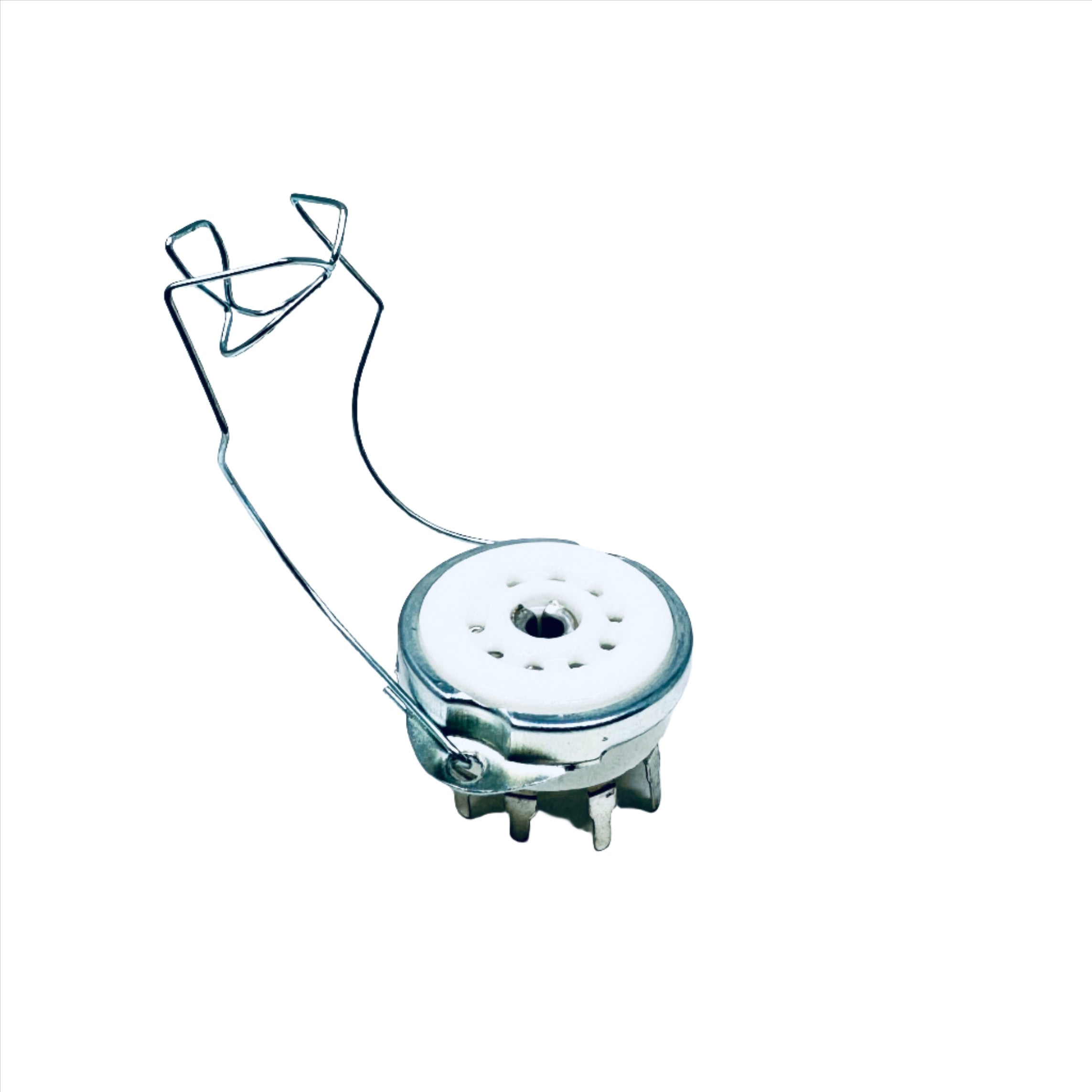 Ceramic 9 Pin Socket W Wire Tube Retainer- TUS9PC14, tube retaining socket, ruby sockets, bracket