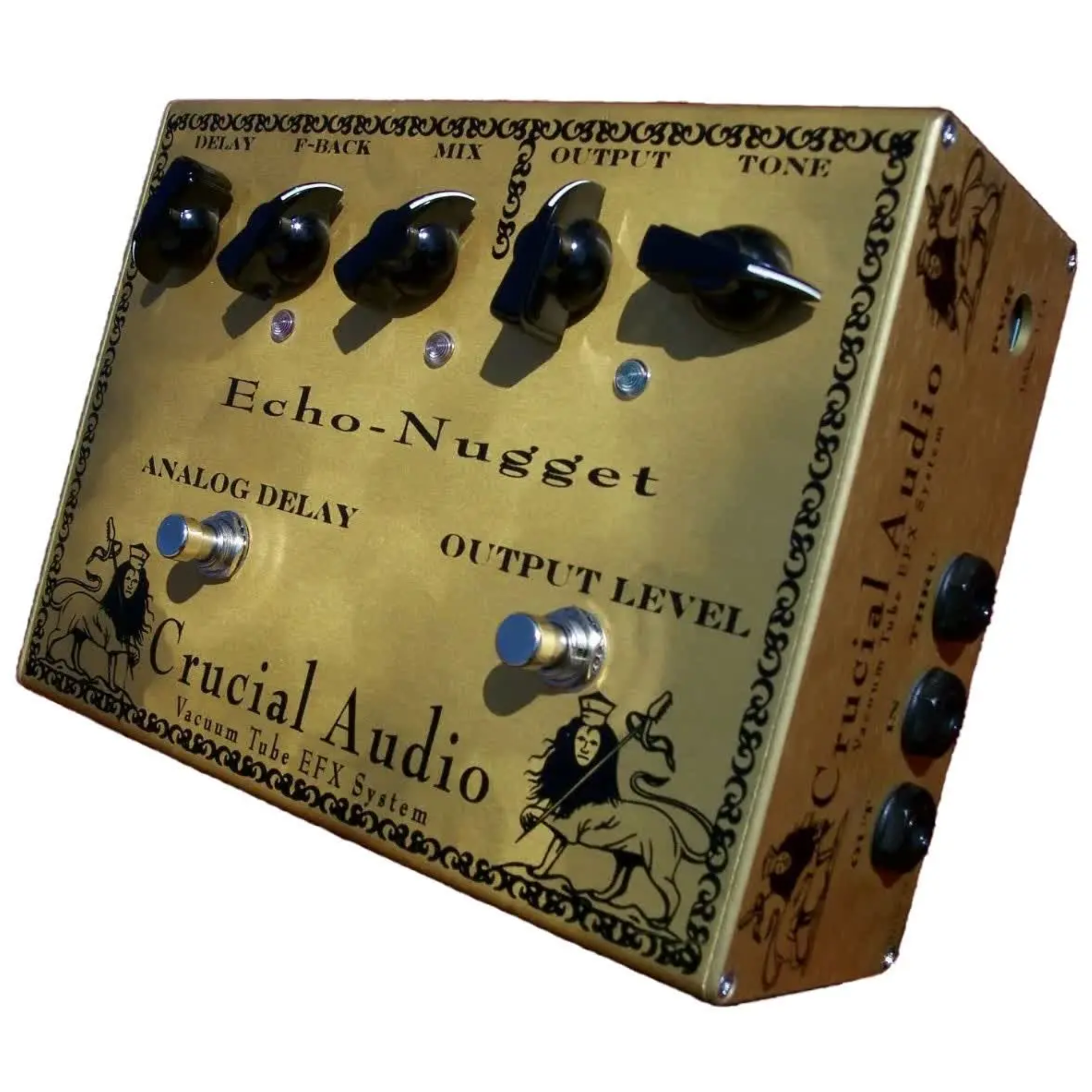 Echo-Nugget Vacuum Tube Analog Delay with Output Level & Tone Controls, Crucial Audio, Ruby Tubes, vacuum tube pedal