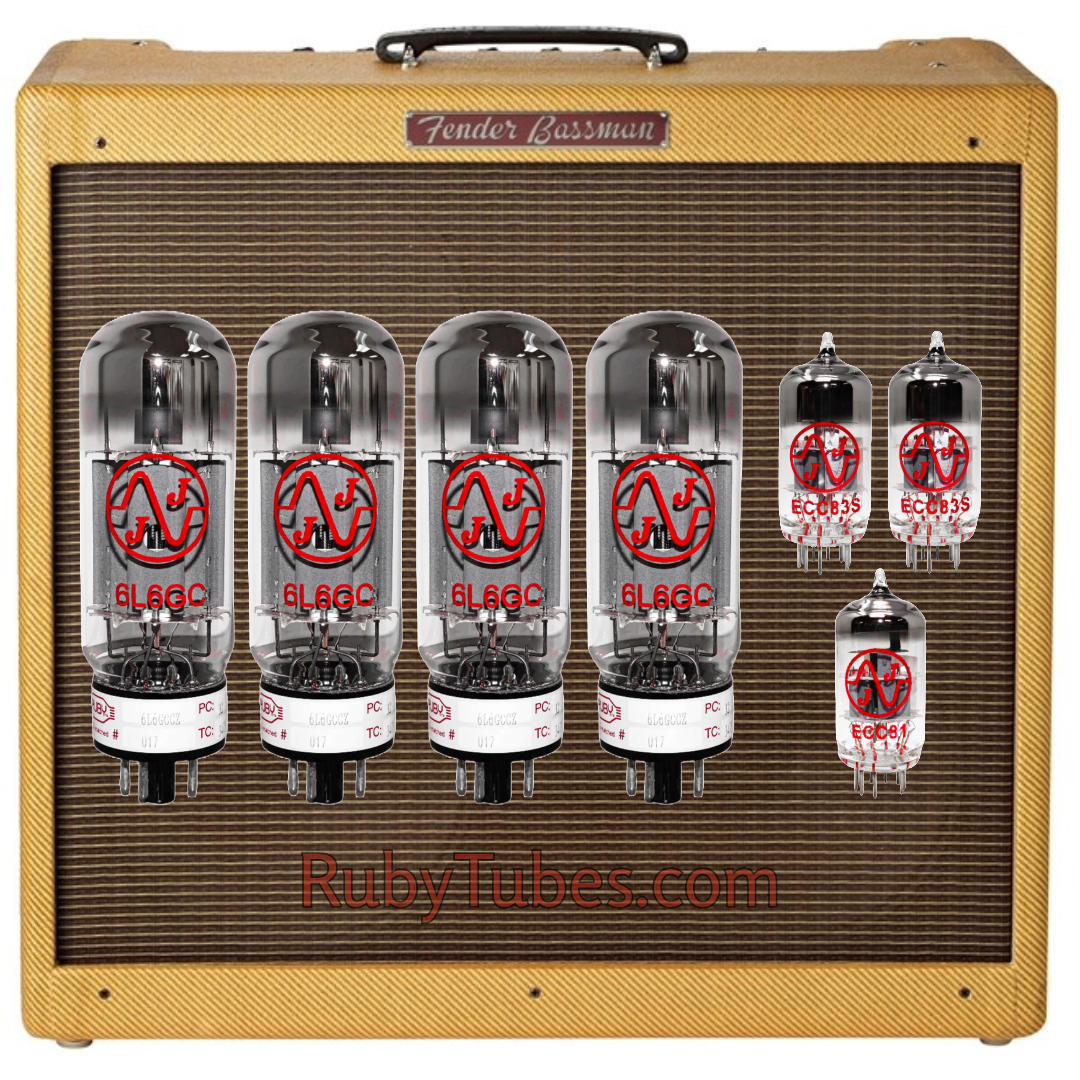 Fender Bassman Vacuum Tube Kit - 100 Watt, JJ Electronics, Ruby Tubes, Tested and Matched