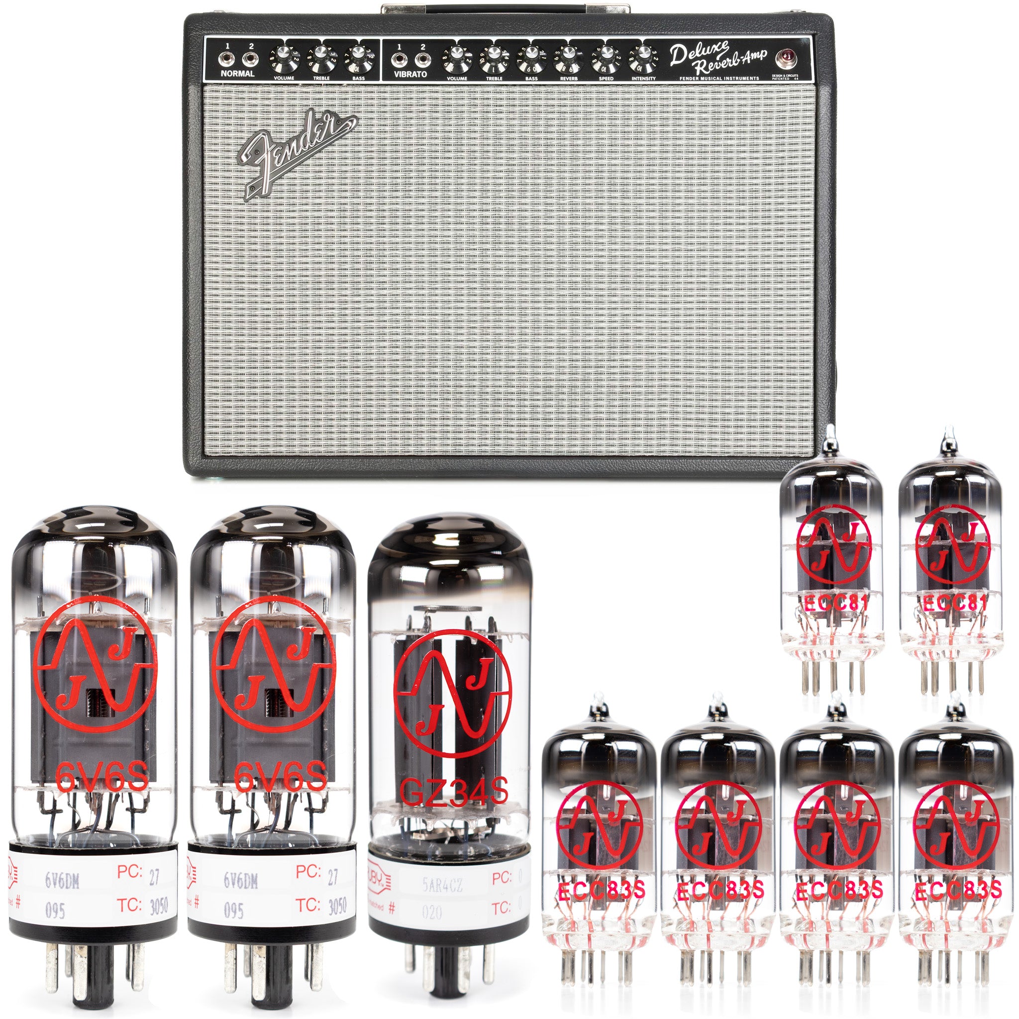 Fender Deluxe Reverb Tube Kit For Black Panel