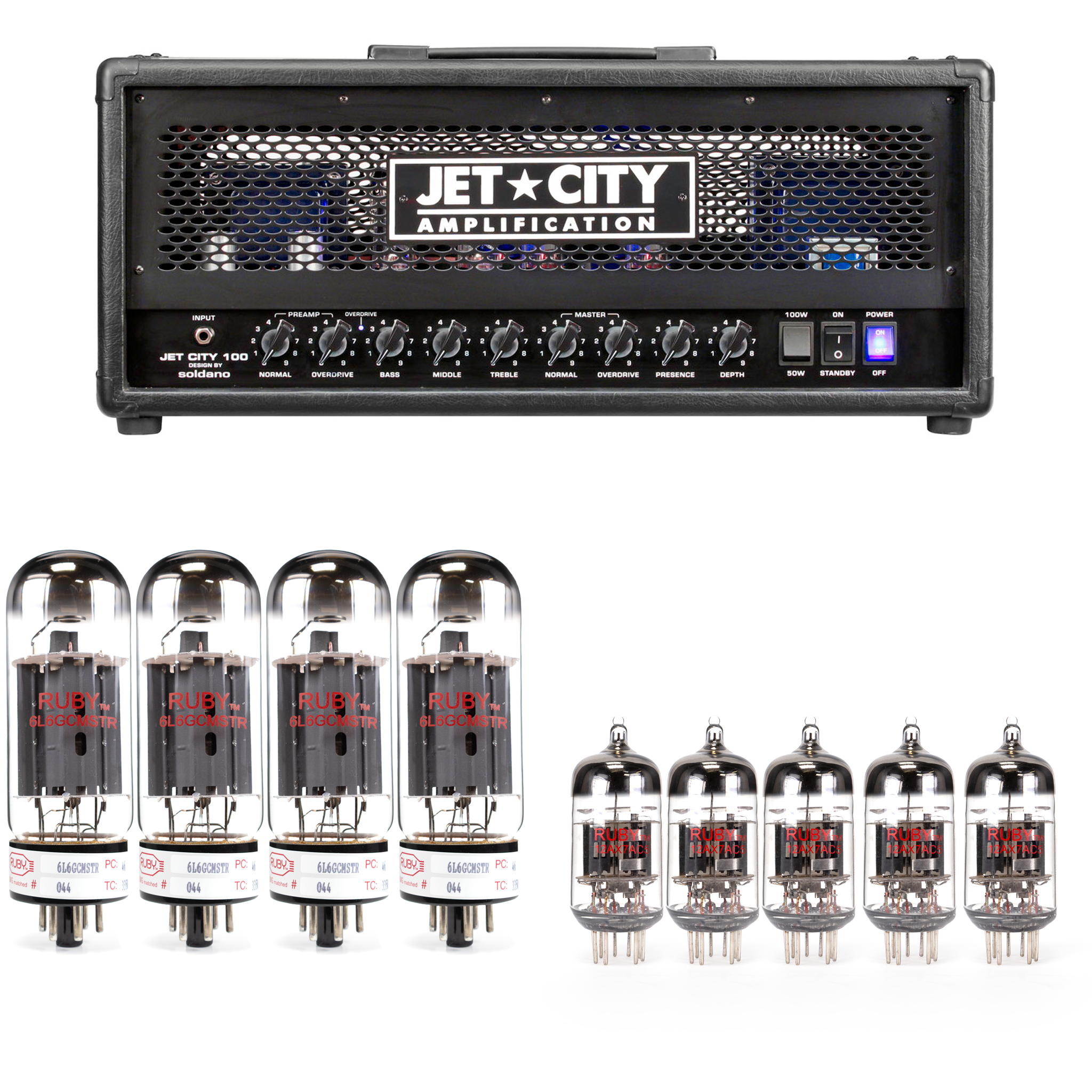 Jet City 100H and 100HDM Tube Kit with RUBY Tubes - High Quality Replacement Kit