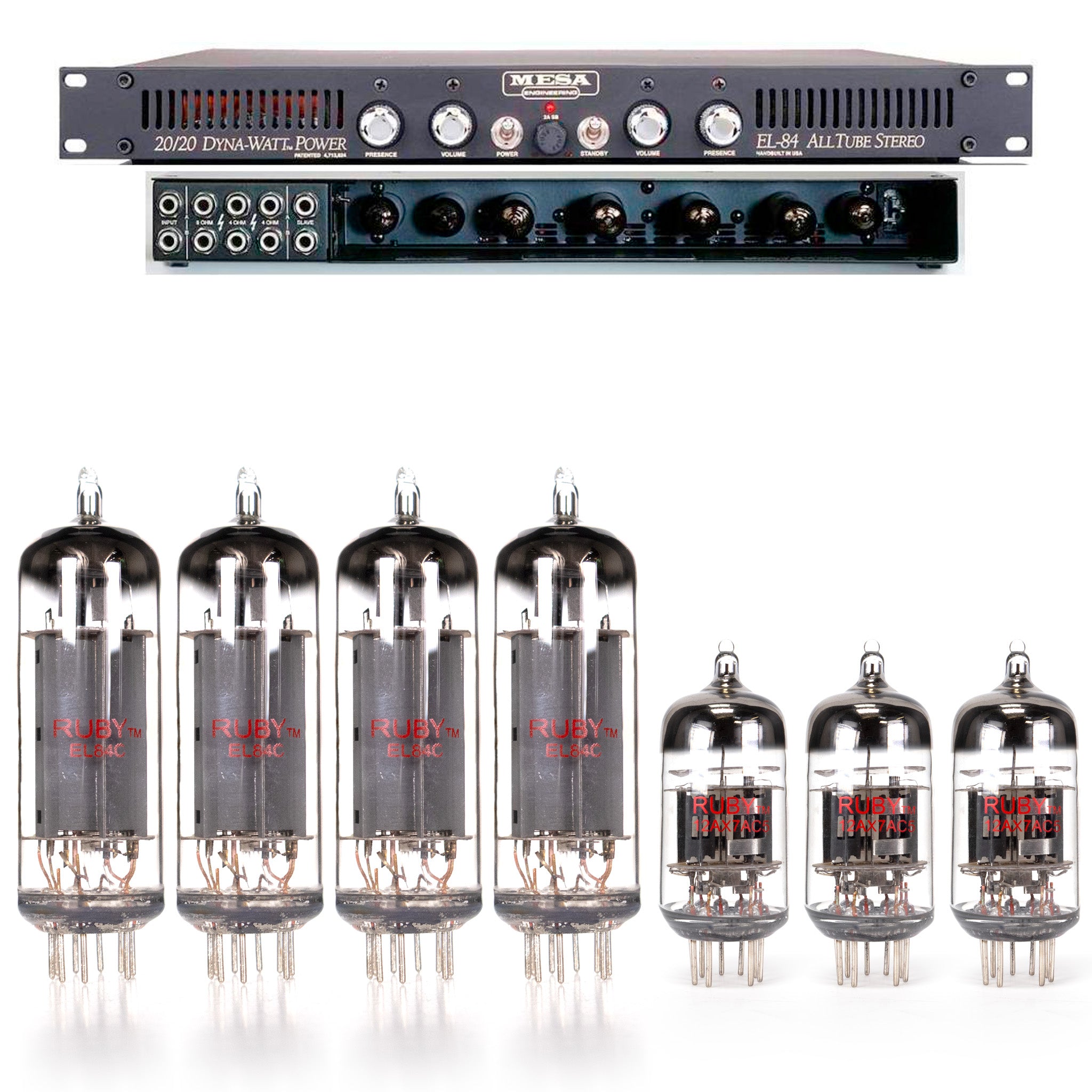 Mesa Boogie 20-20 Power Amp Tube Kit with RUBY Tubes - High Quality Replacement Kit