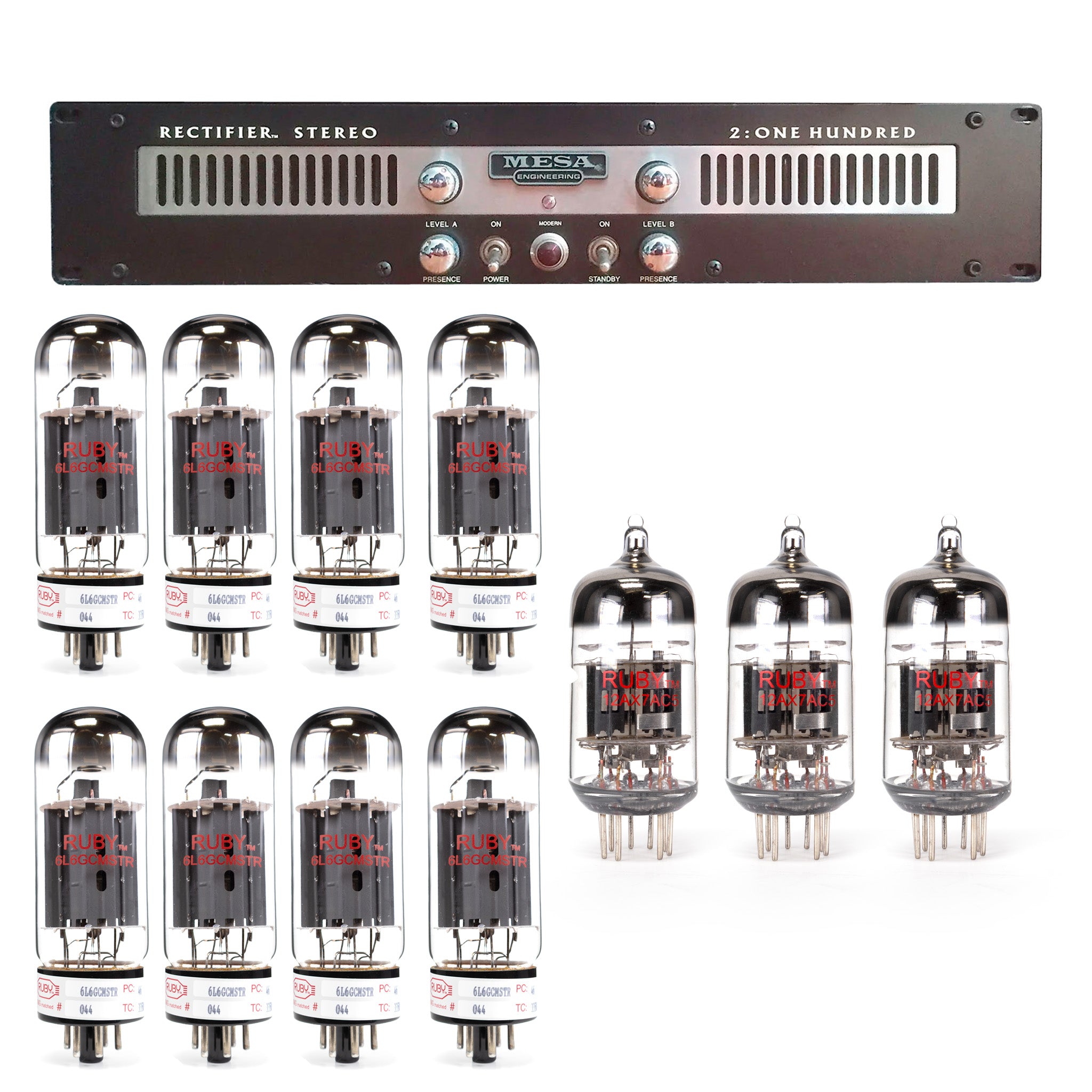 Mesa Boogie 2-100 / 2-90 Power Amp Tube Kit with RUBY Tubes - High Quality Replacement Kit