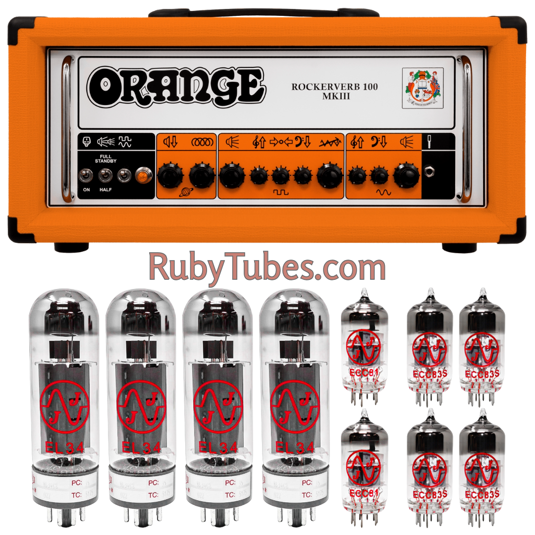 Orange Rockverb MKIII 100 Watt Vacuum Tube Kit, JJ Electronics, Ruby Tubes, Tested and Matched