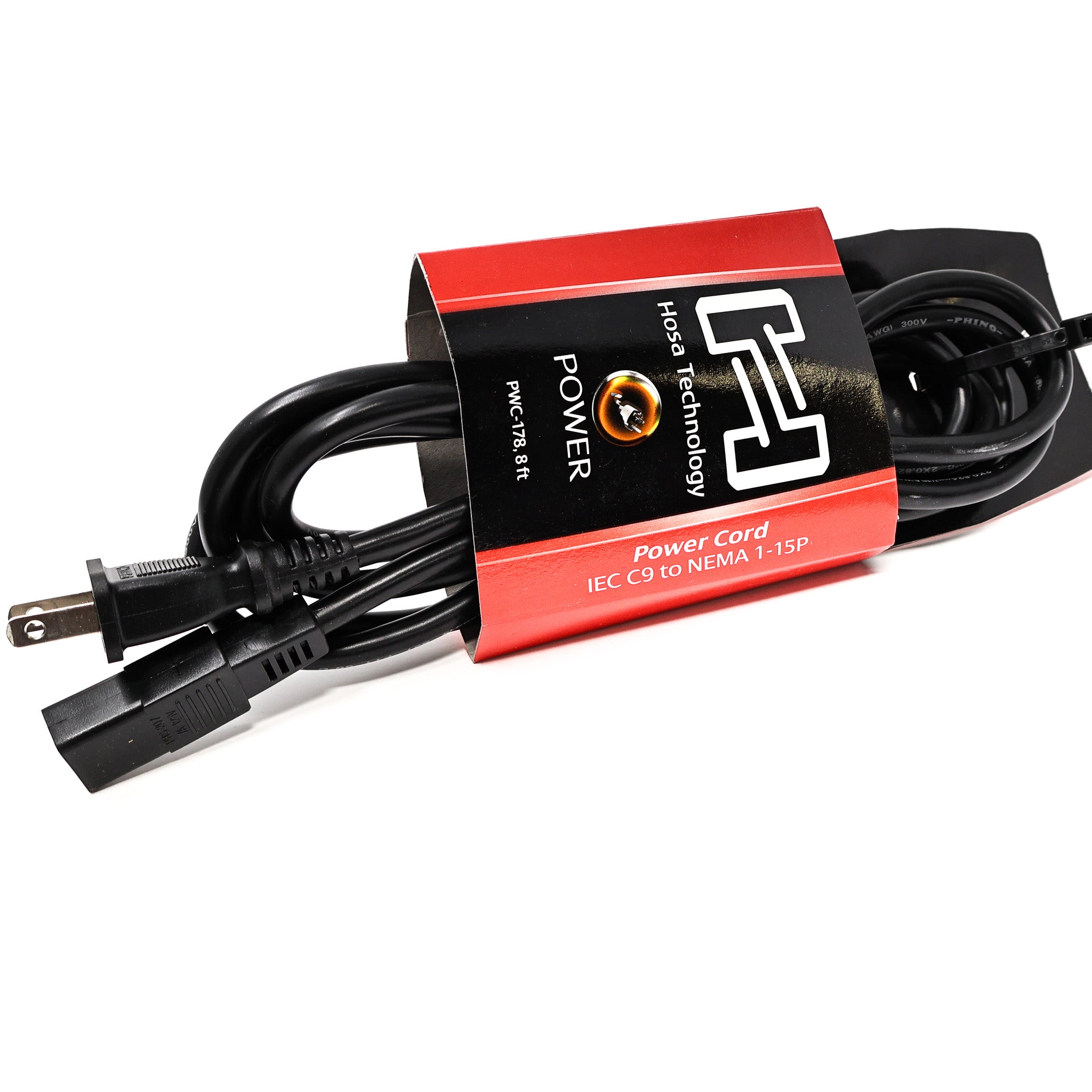 Hosa IEC C9 To NEMA 1-15P Power Cord - 8ft