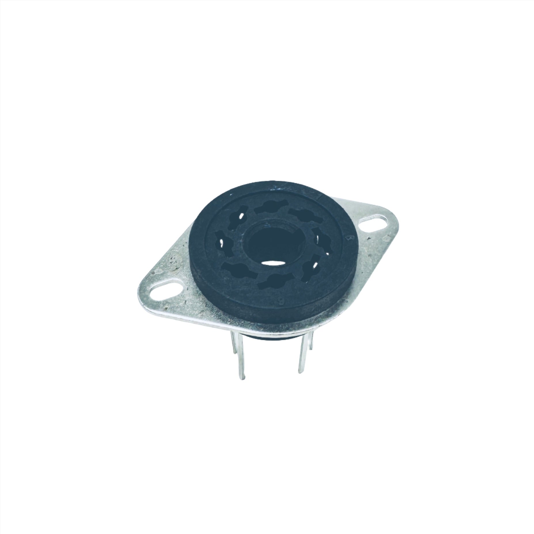 Plastic 8 Pin Chassis Mount Socket W Long Leads - TUS8C6, ruby socket, plastic socket, 8-pin with bracket