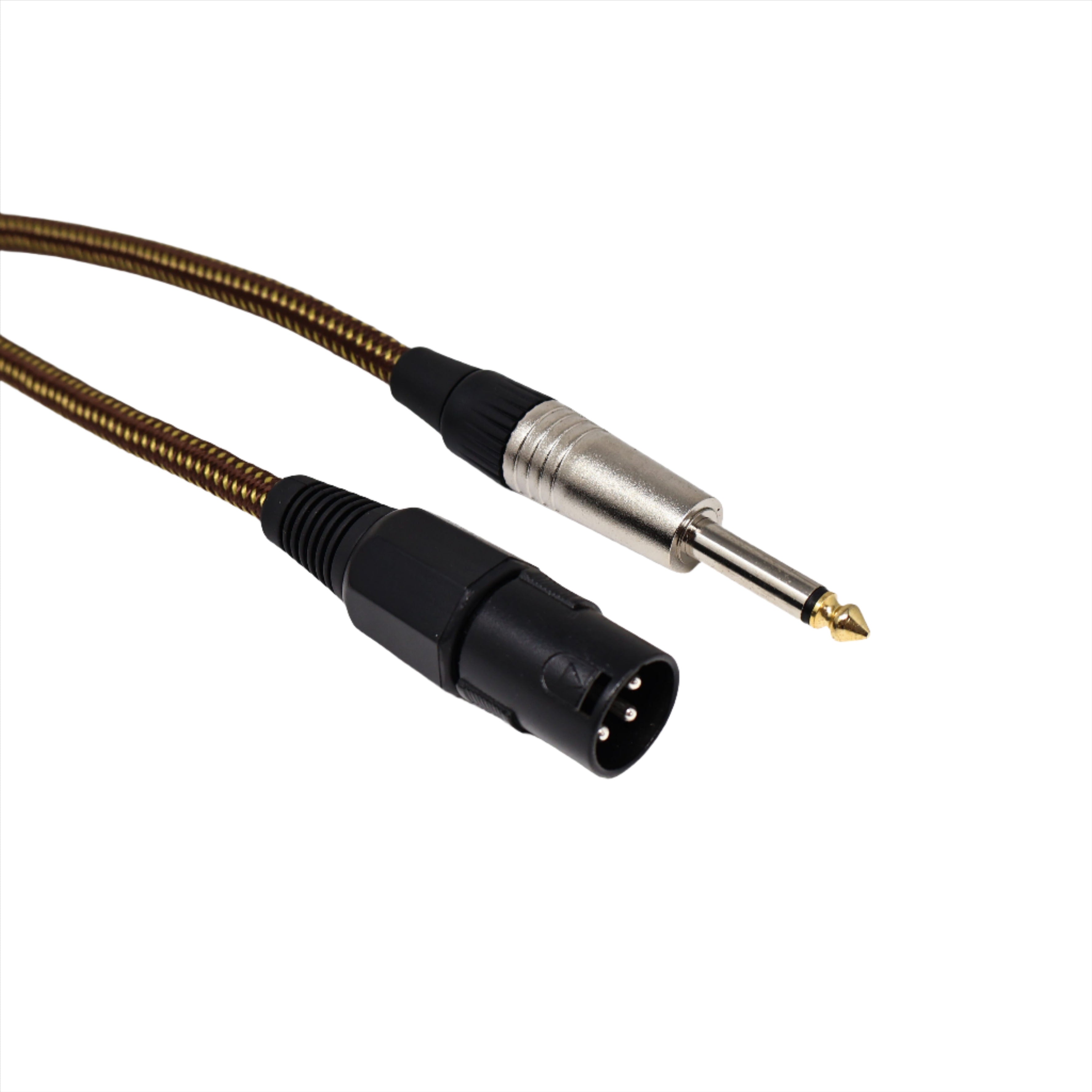 Professional Tweed Instrument Cable XLR Male To Jack - 20 Feet