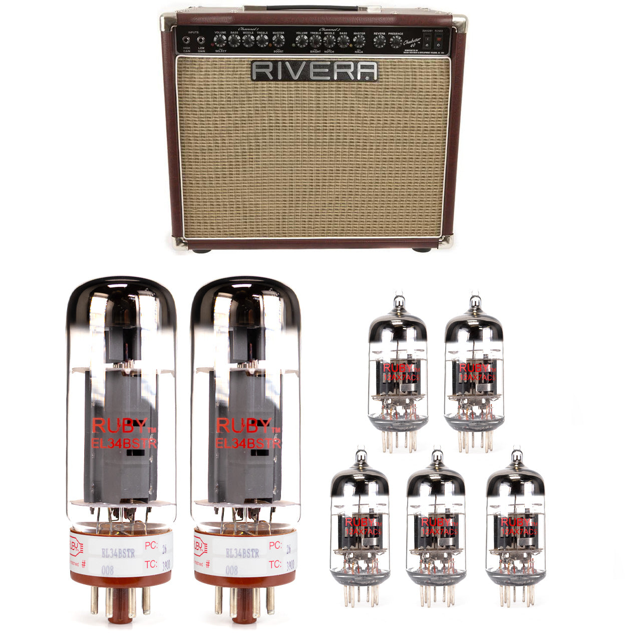 Rivera Chubster 40 Tube Kit with RUBY Tubes - High Quality Replacement Kit