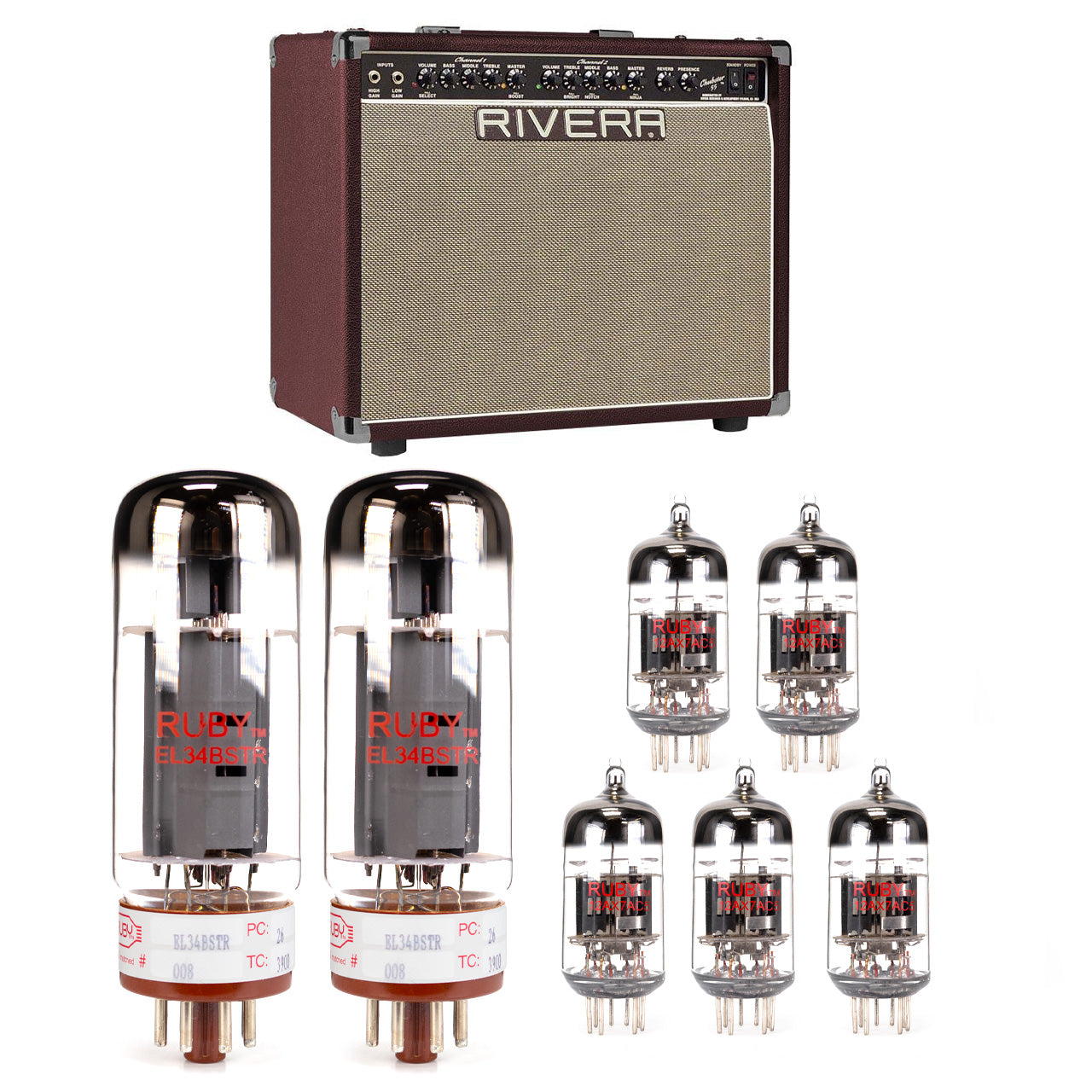 Rivera Chubster 55-R55 Tube Kit with RUBY Tubes - High Quality Replacement Kit