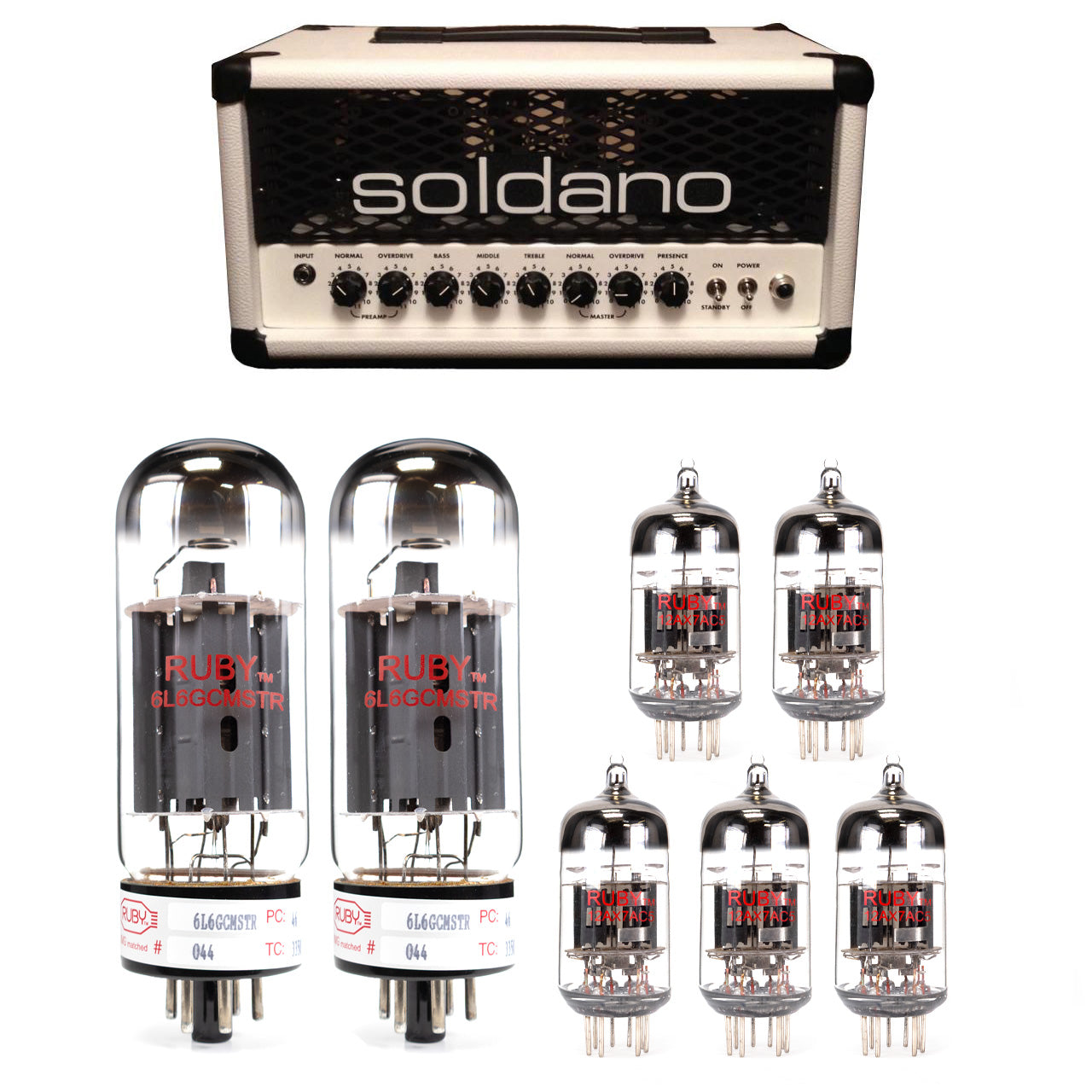 Soldano Hot Rod 25 Tube Kit with RUBY Tubes - High Quality Replacement Kit
