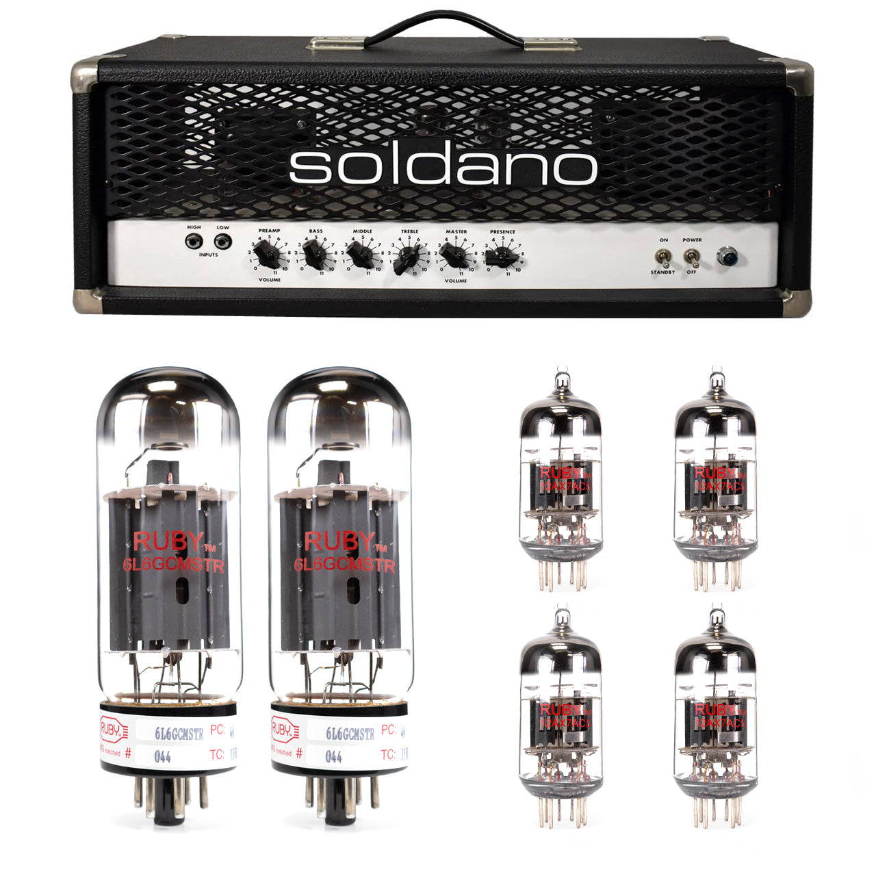 Soldano Hot Rod 50 Tube Kit with RUBY Tubes - High Quality Replacement Kit