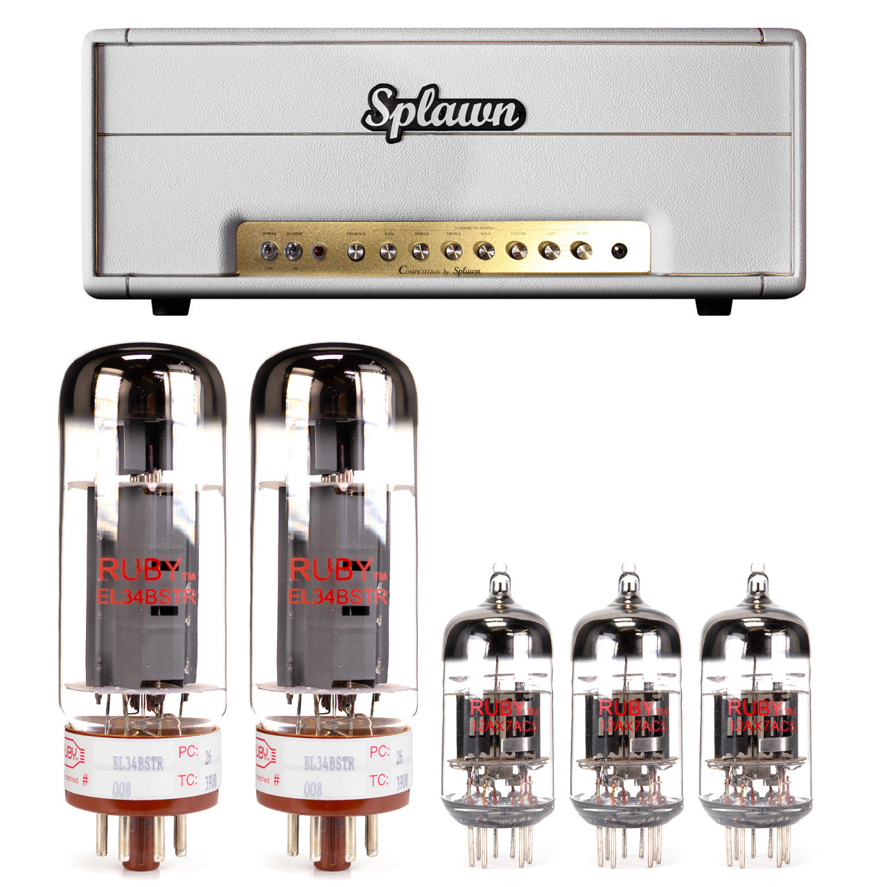Splawn Competition EL34 50 Tube Kit with RUBY Tubes - High Quality Replacement Kit