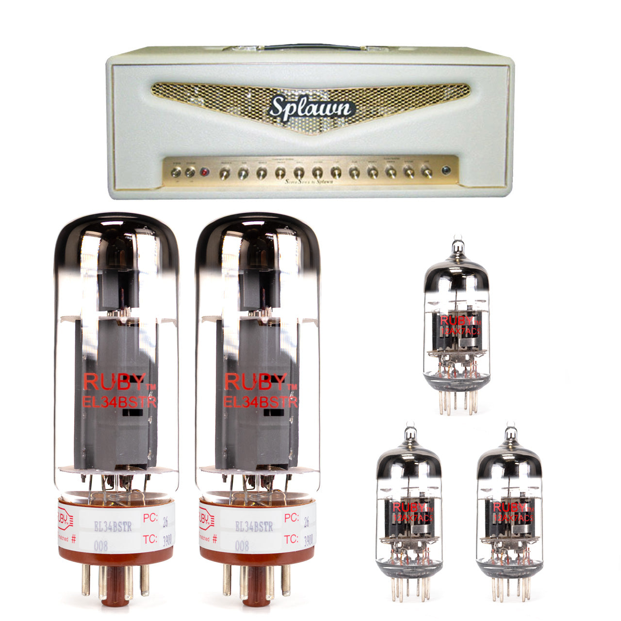 Splawn Super Stock EL34 100 W Tube Kit with RUBY Tubes - High Quality Replacement Kit