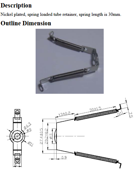 Spring Tube Retainer For EL84's, Ruby amp parts and accesssories