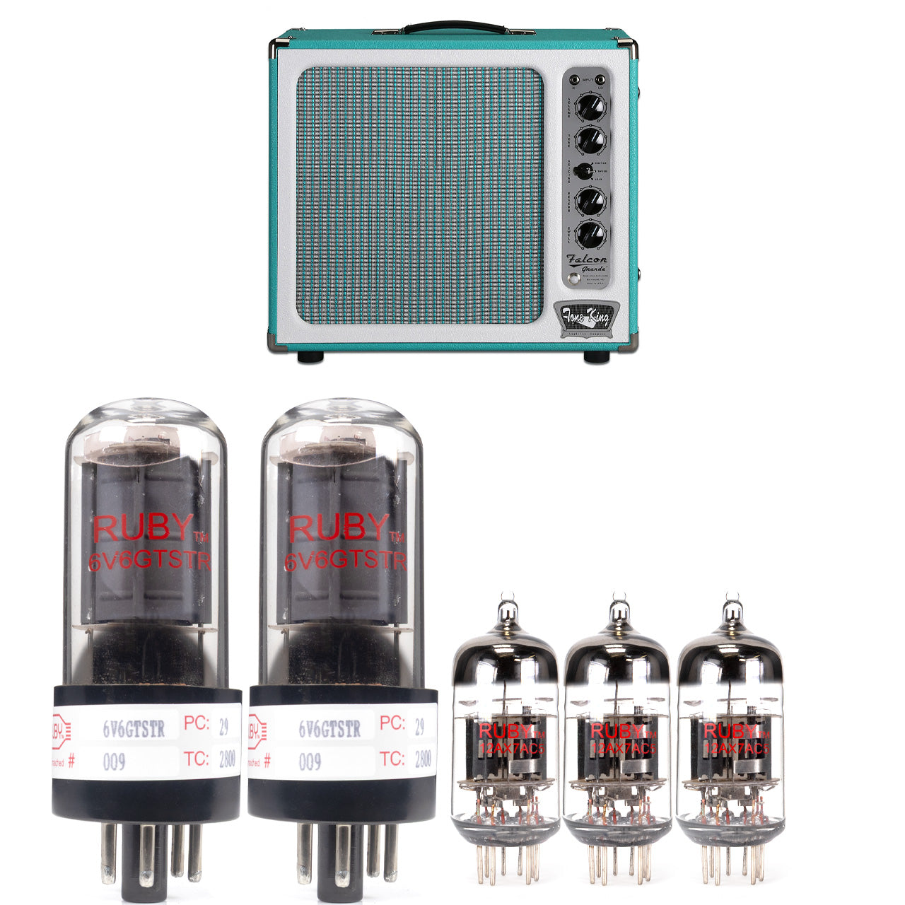 Tone King Falcon Tube Kit with RUBY Tubes - High Quality Replacement Kit