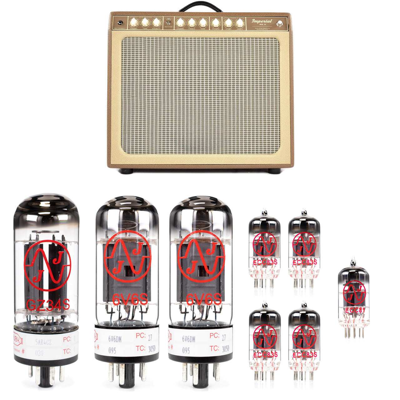 Tone King Imperial and Imperial MKII Tube Kit with JJ Tubes - High Quality Replacement Kit
