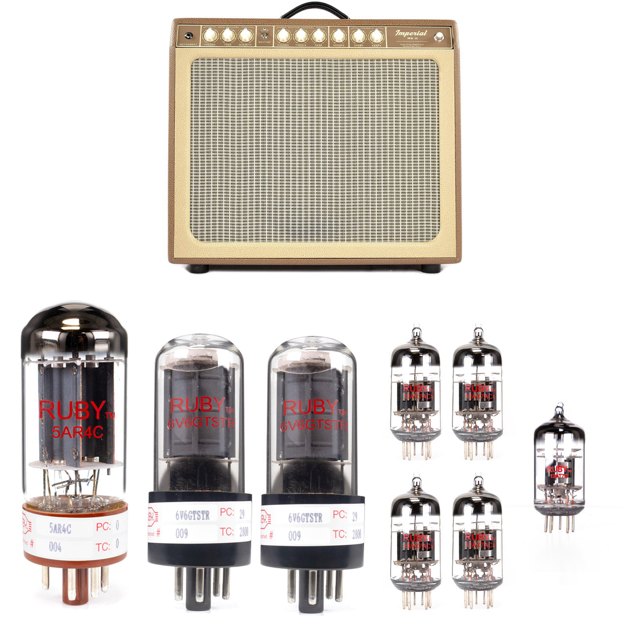Tone King Imperial and Imperial MKII Tube Kit with RUBY Tubes - High Quality Replacement Kit