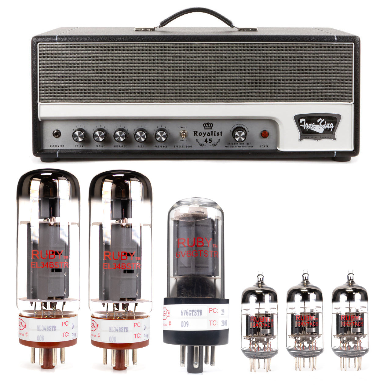 Tone King Royalist 45 Tube Kit with RUBY Tubes - High Quality Replacement Kit