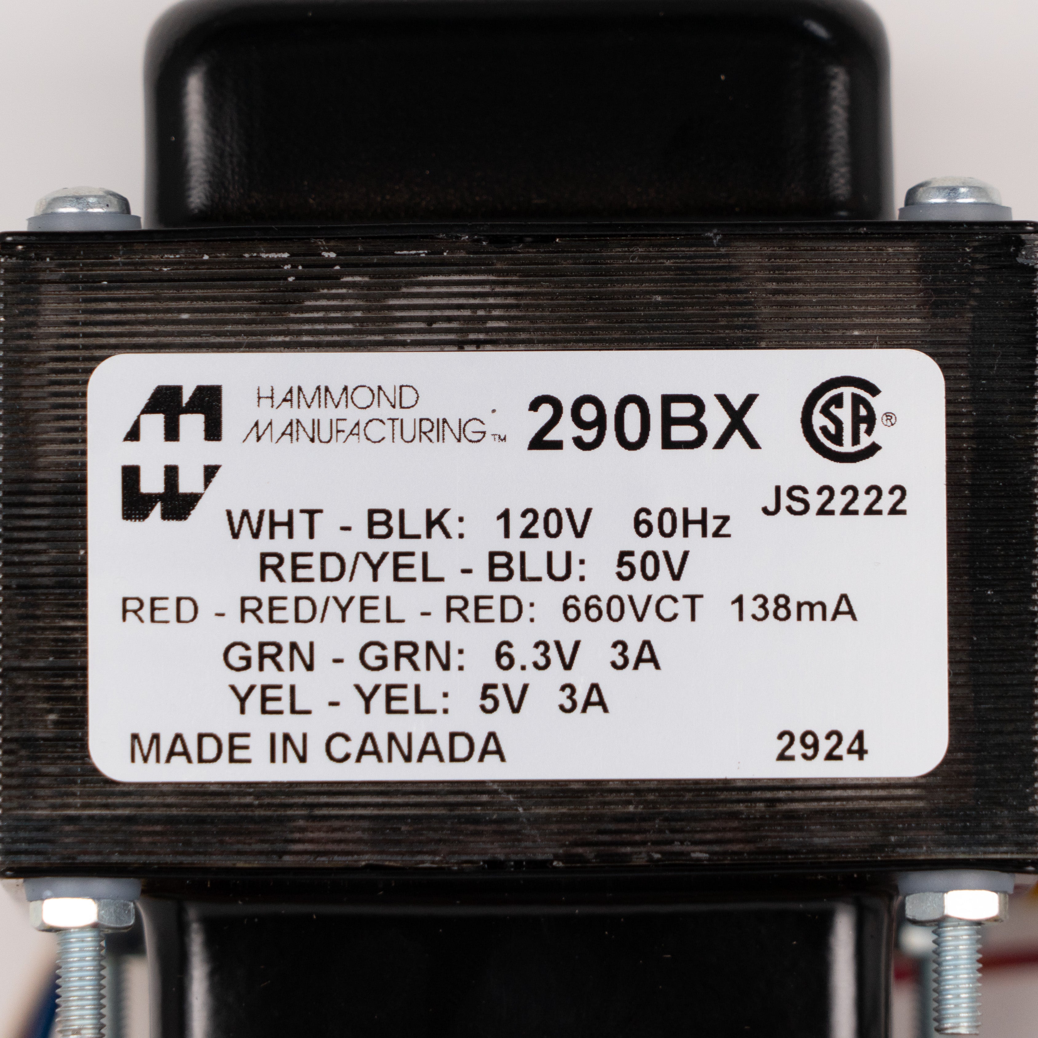 Hammond Transformer for Fender 120 V (290BX) - Amplifier | Ruby Tubes