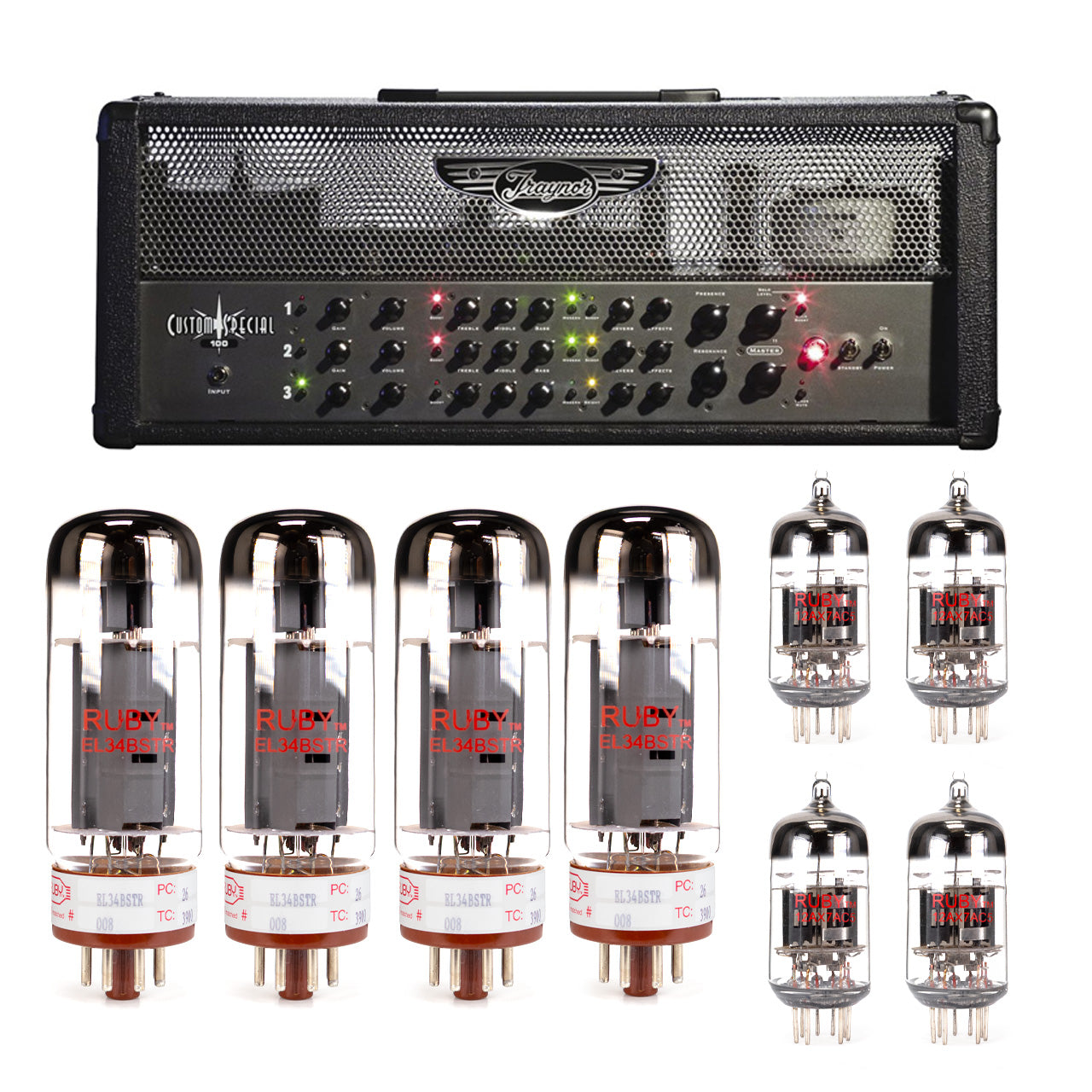 Traynor YCS 100 Tube Kit with RUBY Tubes - High Quality Replacement Kit