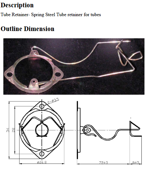 Wire Tube Retainer For Taller EL84's, vacuum tube retainer for music amplifiers, ruby amp parts