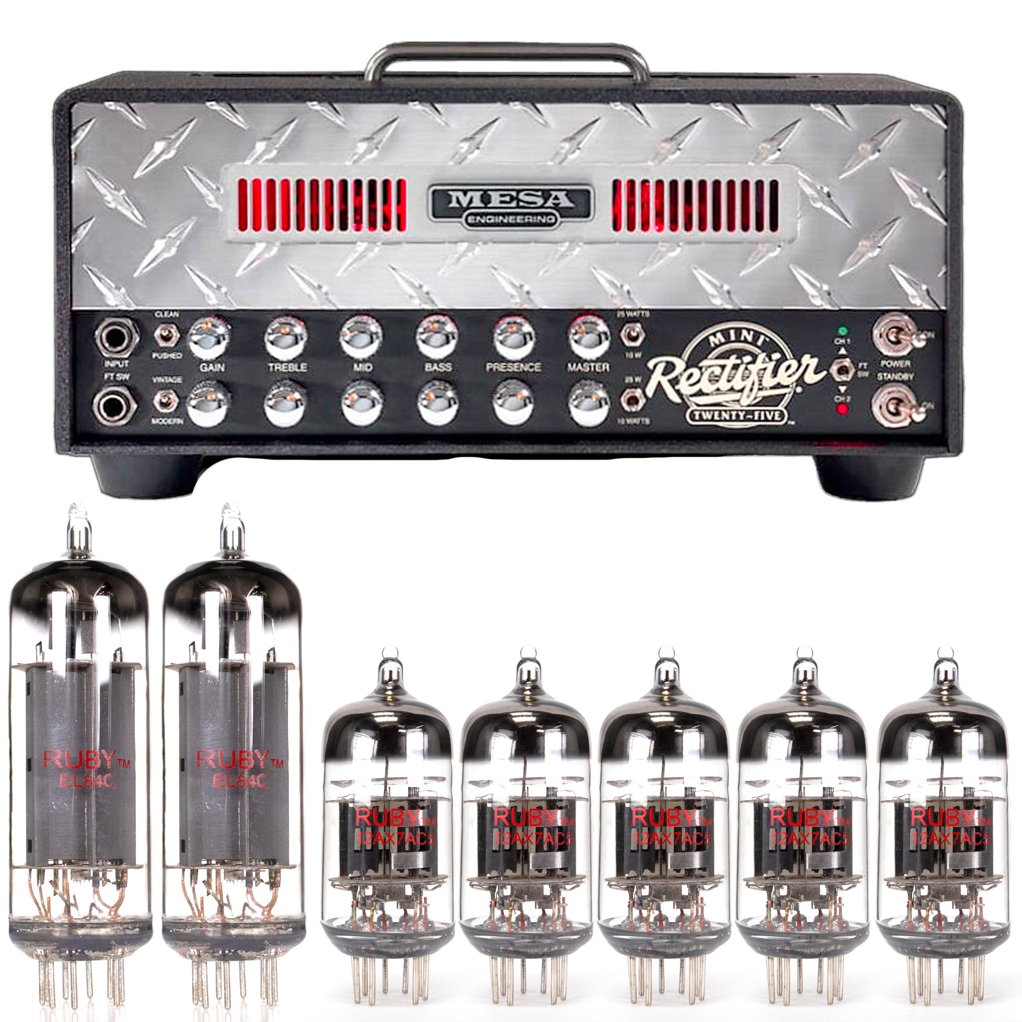 Mesa Boogie Mini Rectifier 25W Tube Kit with RUBY Tubes - High Quality Replacement Kit