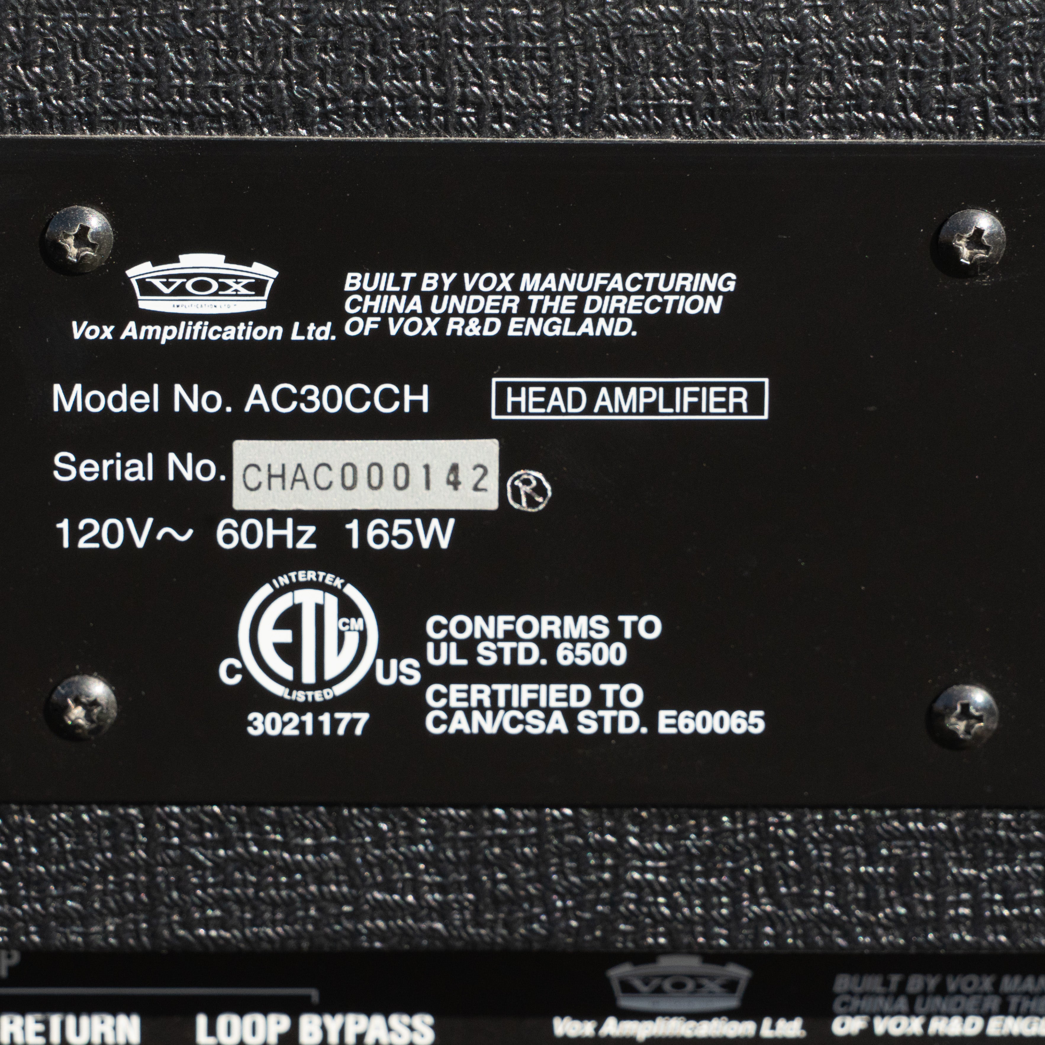 Used - VOX AC30CCH Head Amplifier