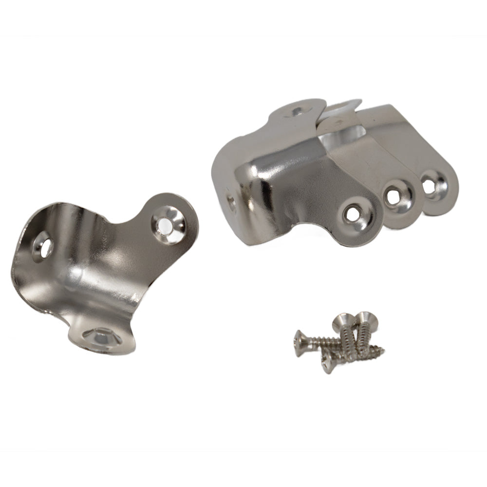 3-Hole Chrome Metal Amp Corner Kit W/ Hardware