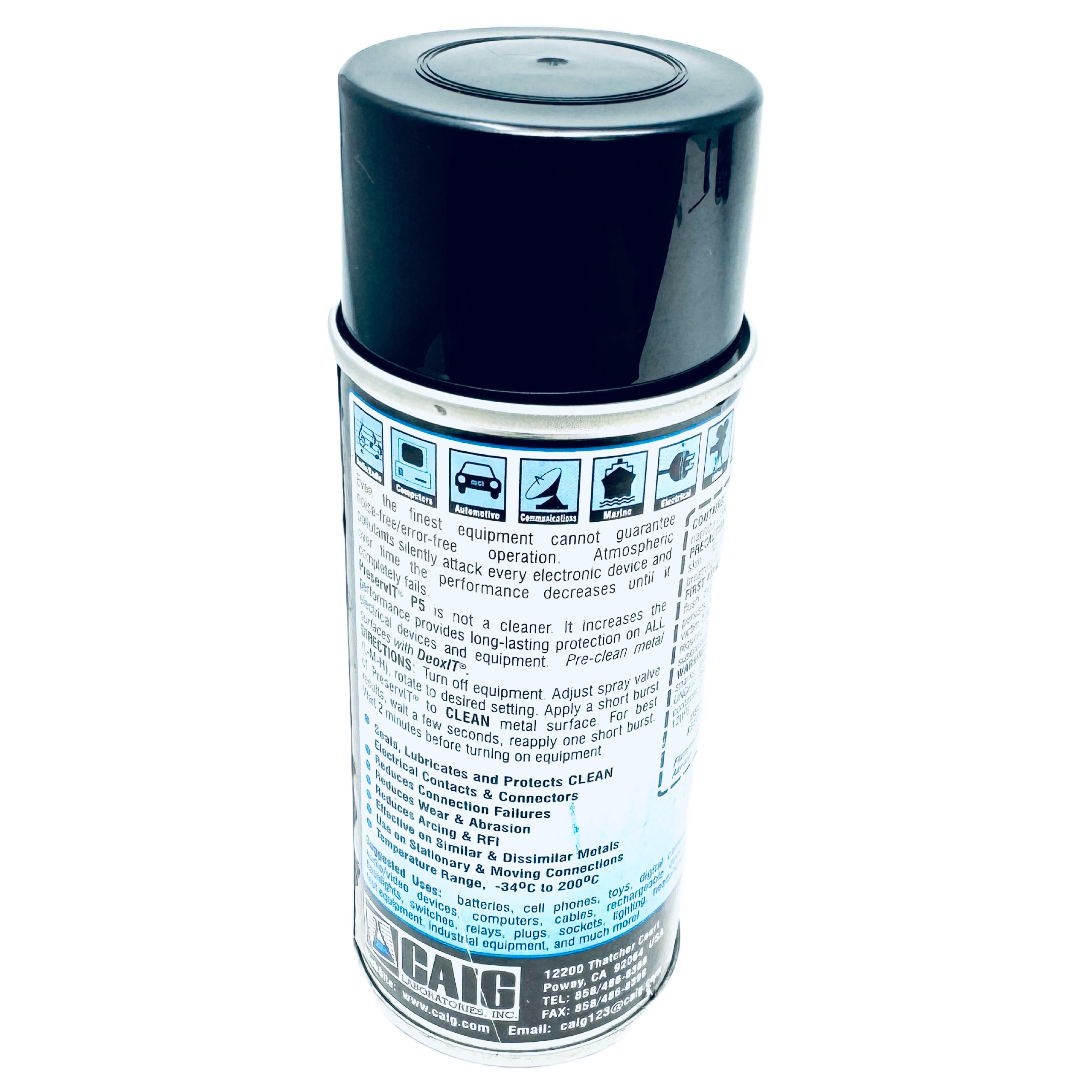 Caig CEDP5S-6 DeoxIT PreservIT Spray, contact cleaner, amp part cleaner, safe for music instruments