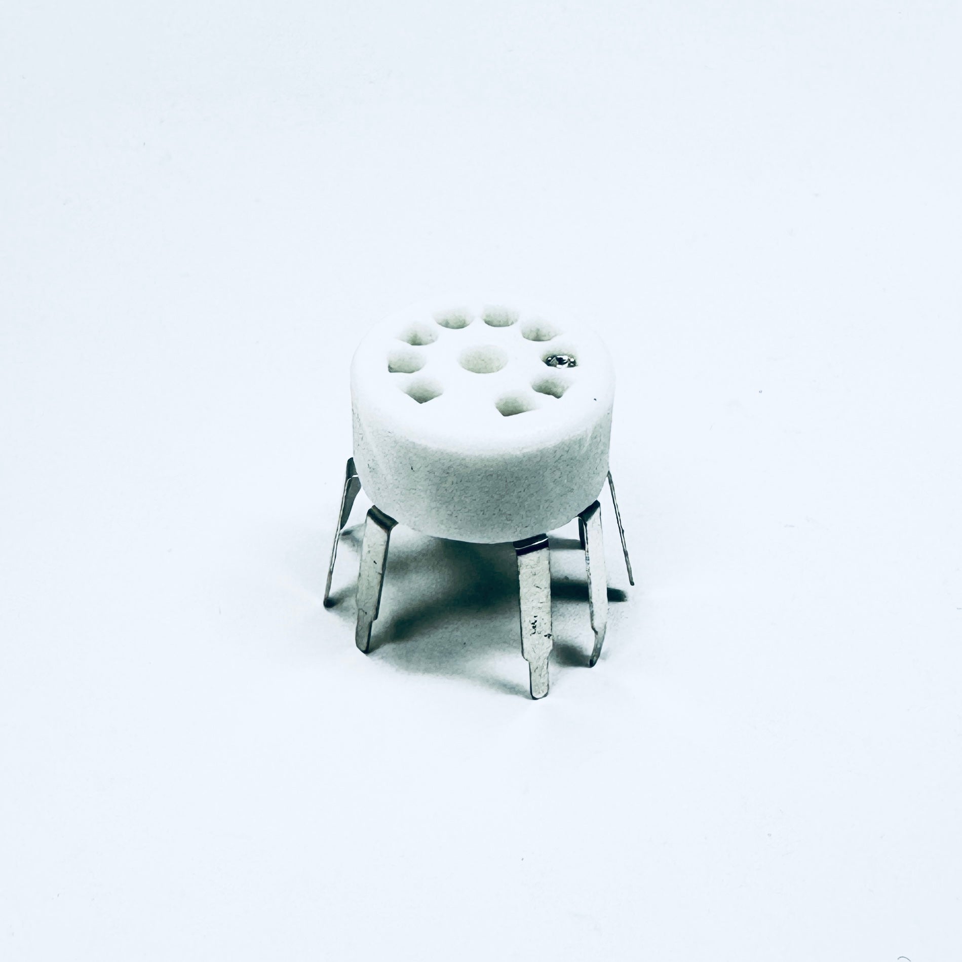 Ceramic 9 Pin Socket W/ Long Leads- TUS9PC15, ceramic socket, ruby sockets, long leads