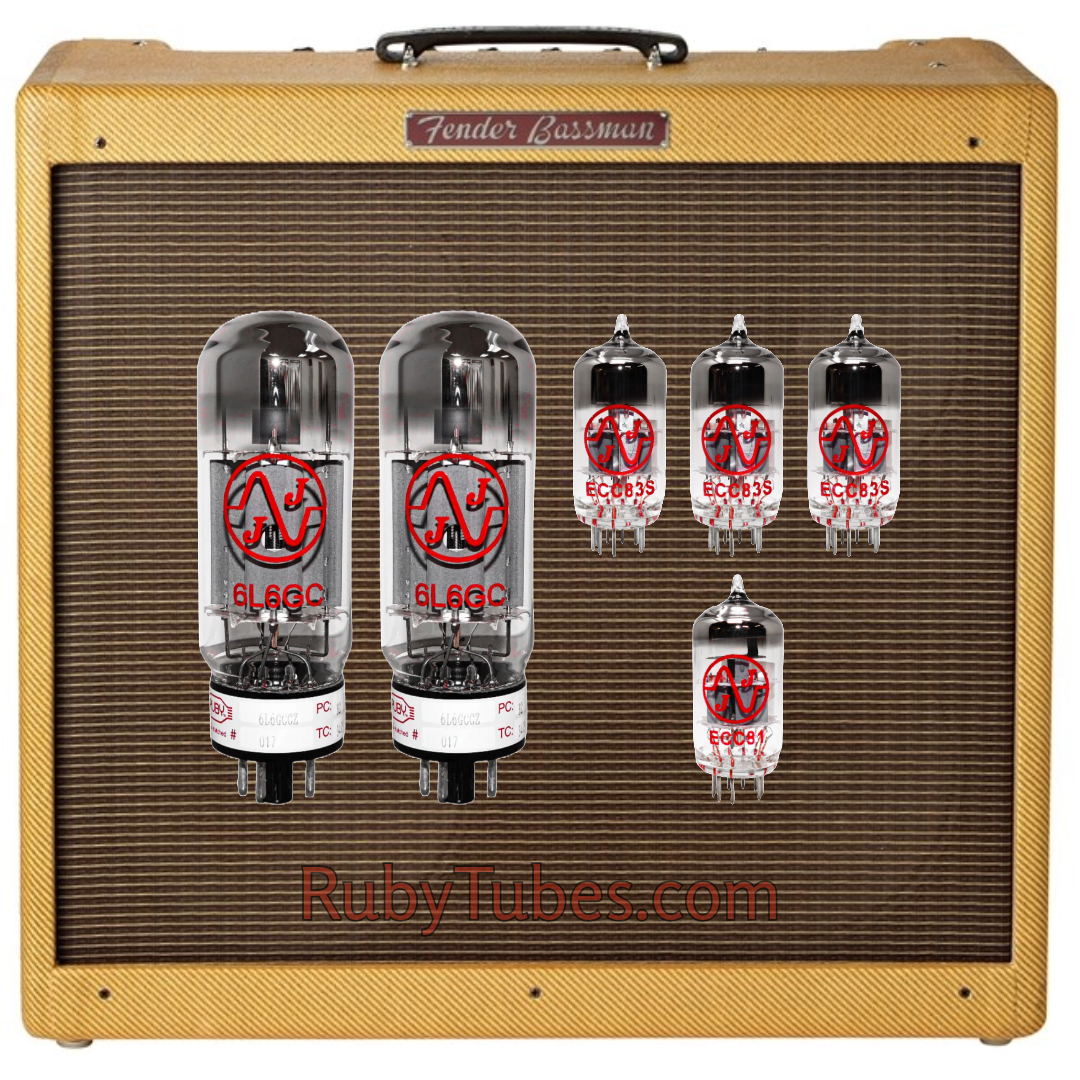 Fender Bassman Vacuum Tube Kit - 50 Watt, JJ Electronics, Ruby Tubes, Tested and Matched