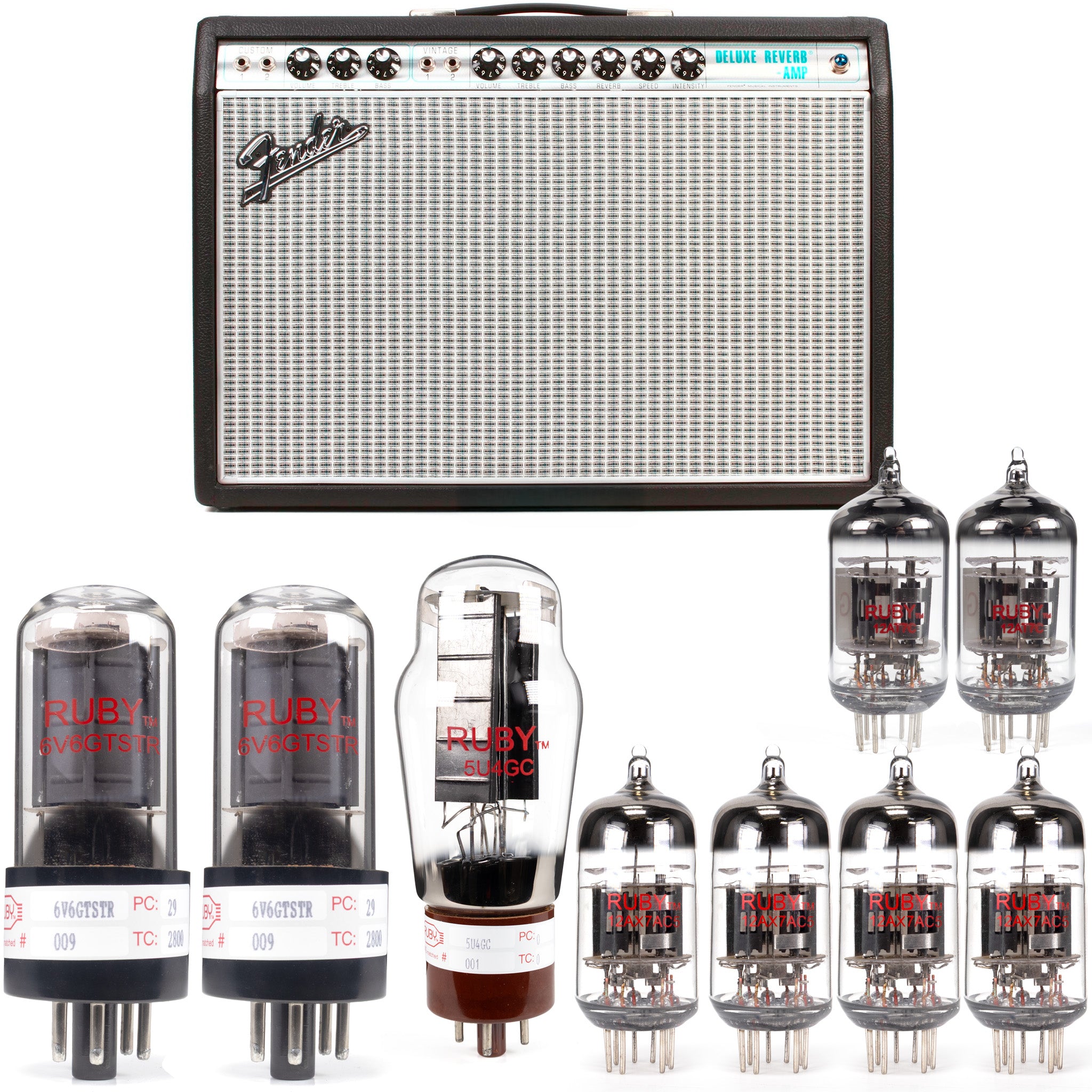Fender Deluxe Reverb Tube Kit For Silver Panel