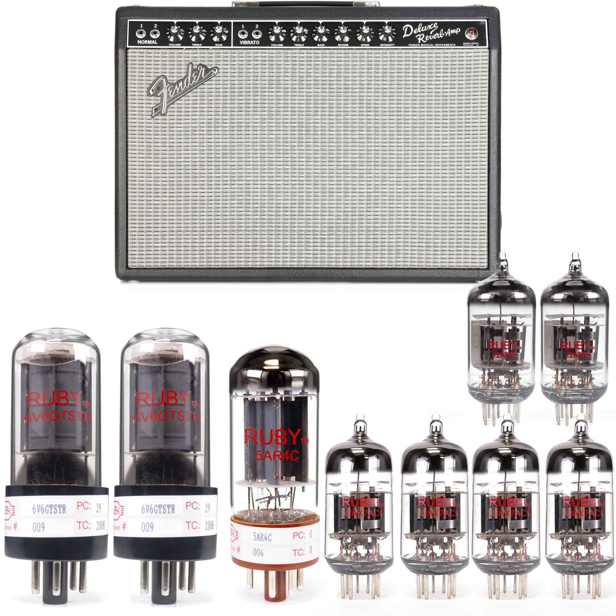 Fender Deluxe Reverb Tube Kit For Black Panel