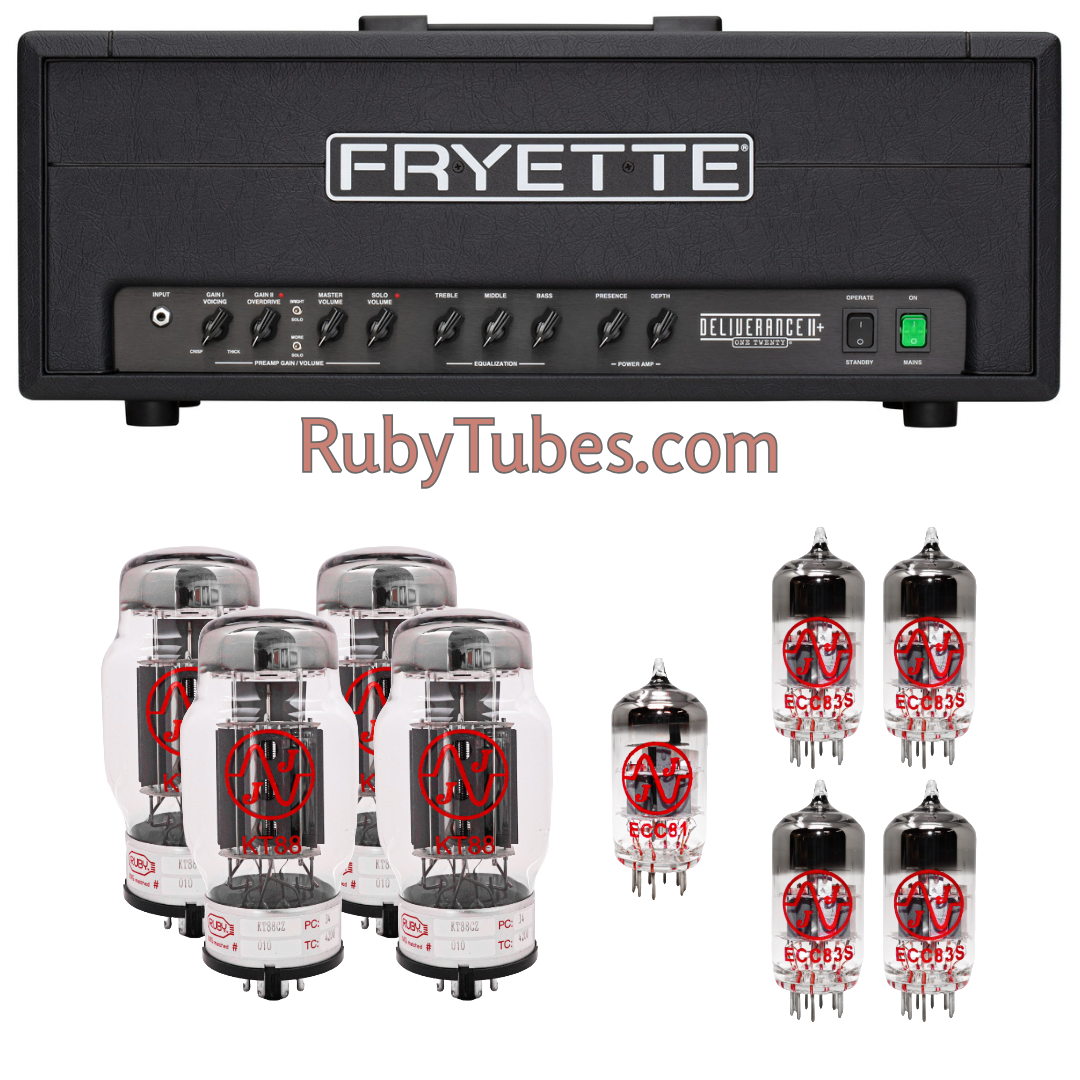 Fryette Deliverance D120 Series II Amp Head Tube Kit, JJ Electronics, Ruby Tubes, Tested and Matched