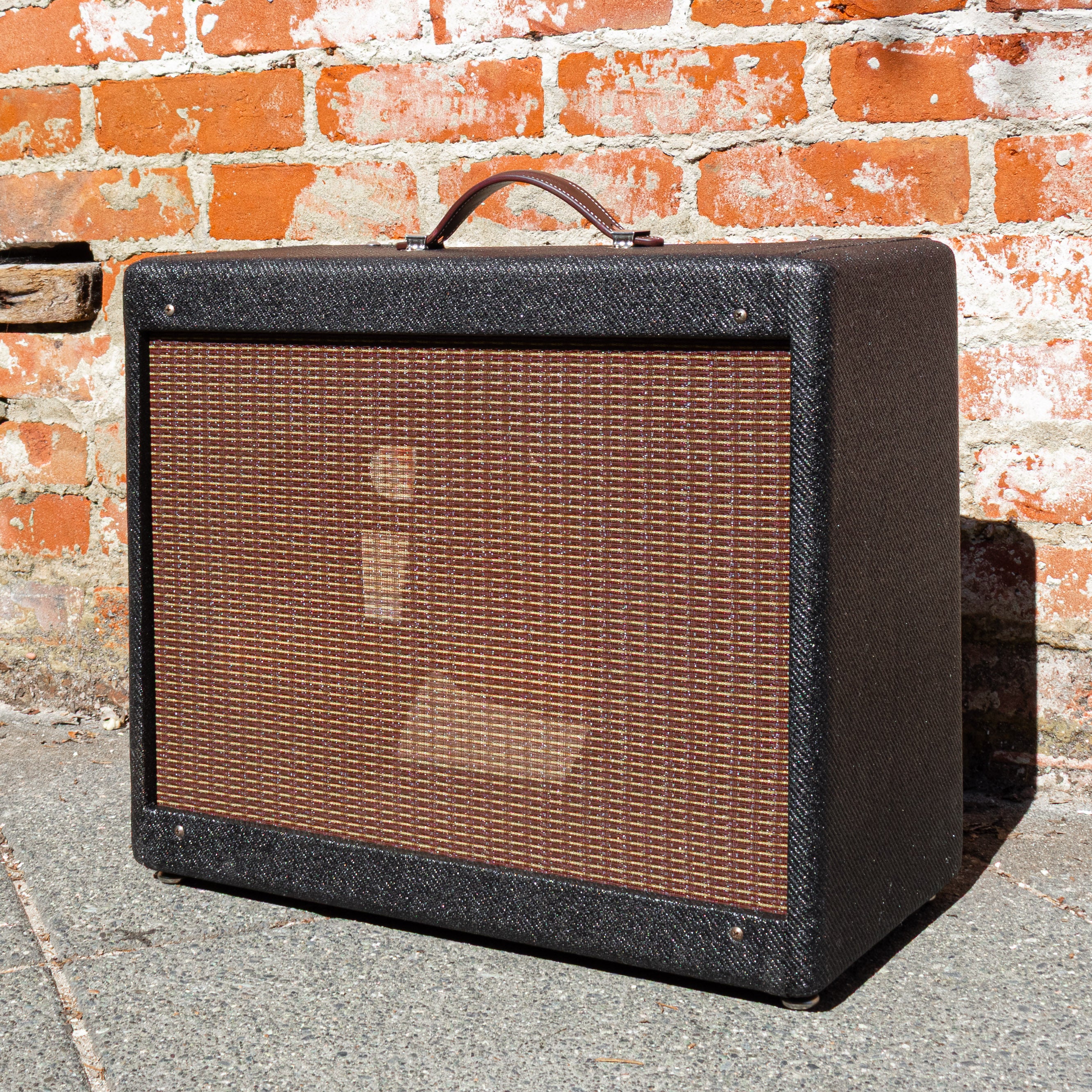 Black Nitro Laquer Tweed Narrow Panel 5E3 Deluxe Cabinet